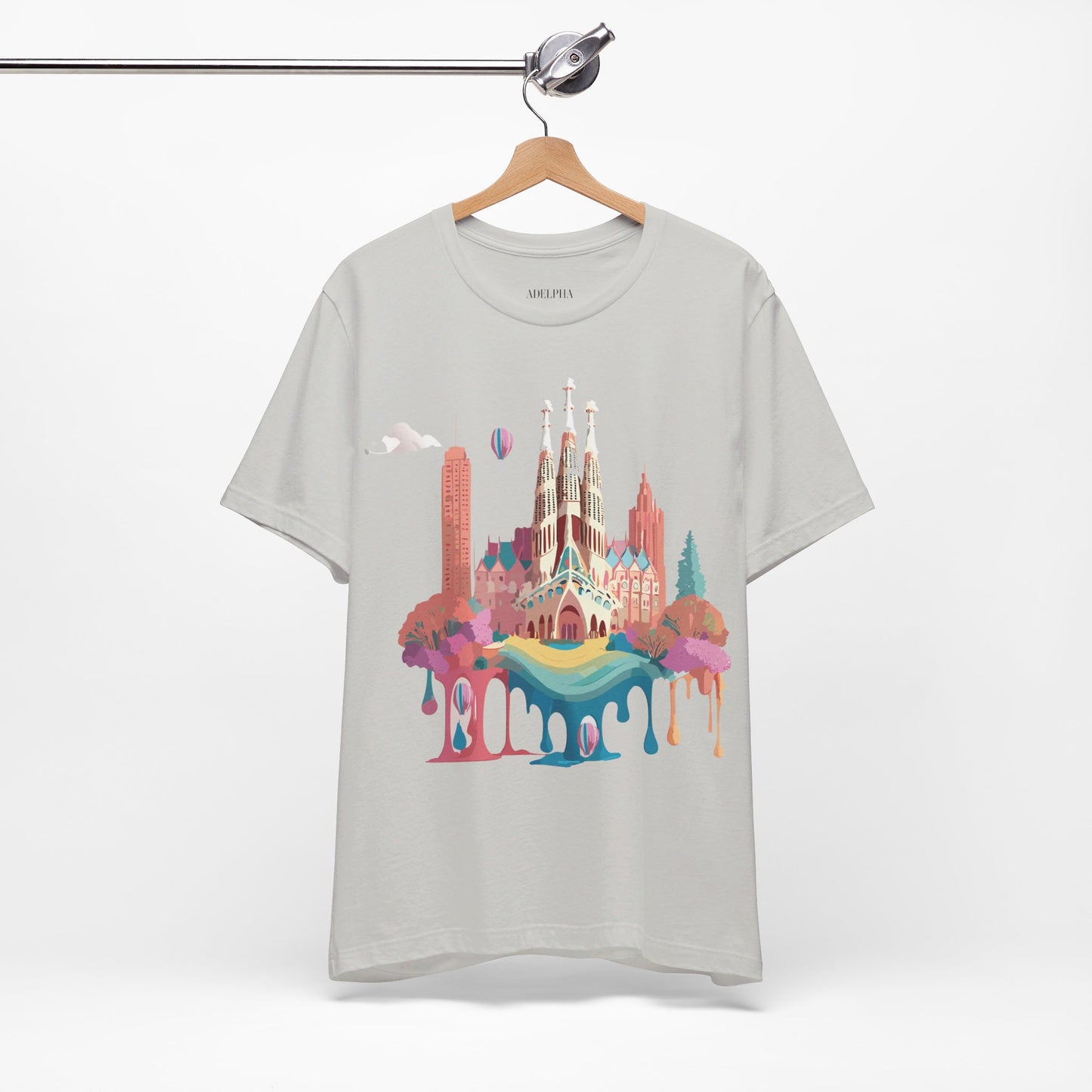 Natural Cotton Tee Shirt - Beautiful Places Collection - Barcelona Printify
