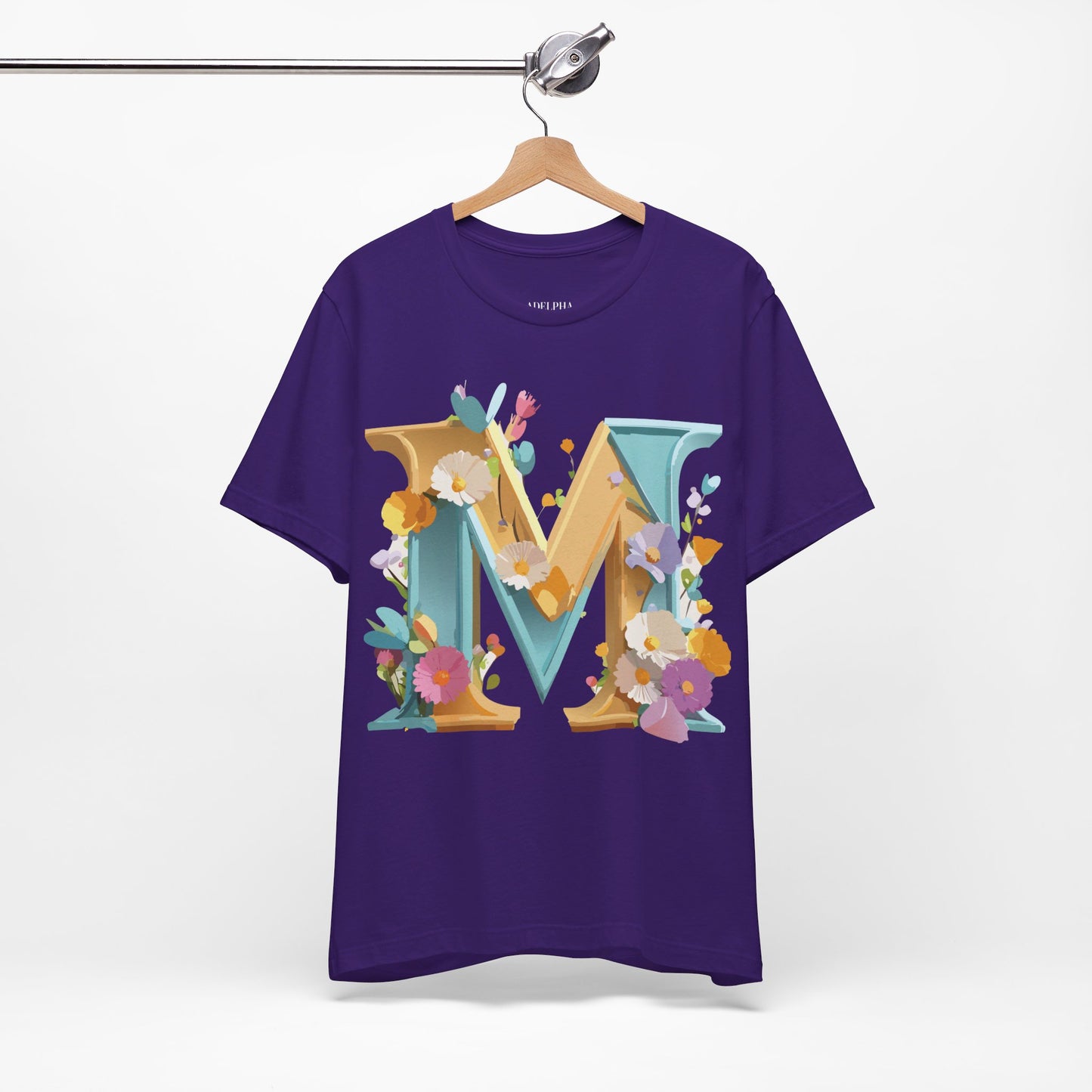 Natural Cotton Tee Shirt - Letters Collection - M Printify
