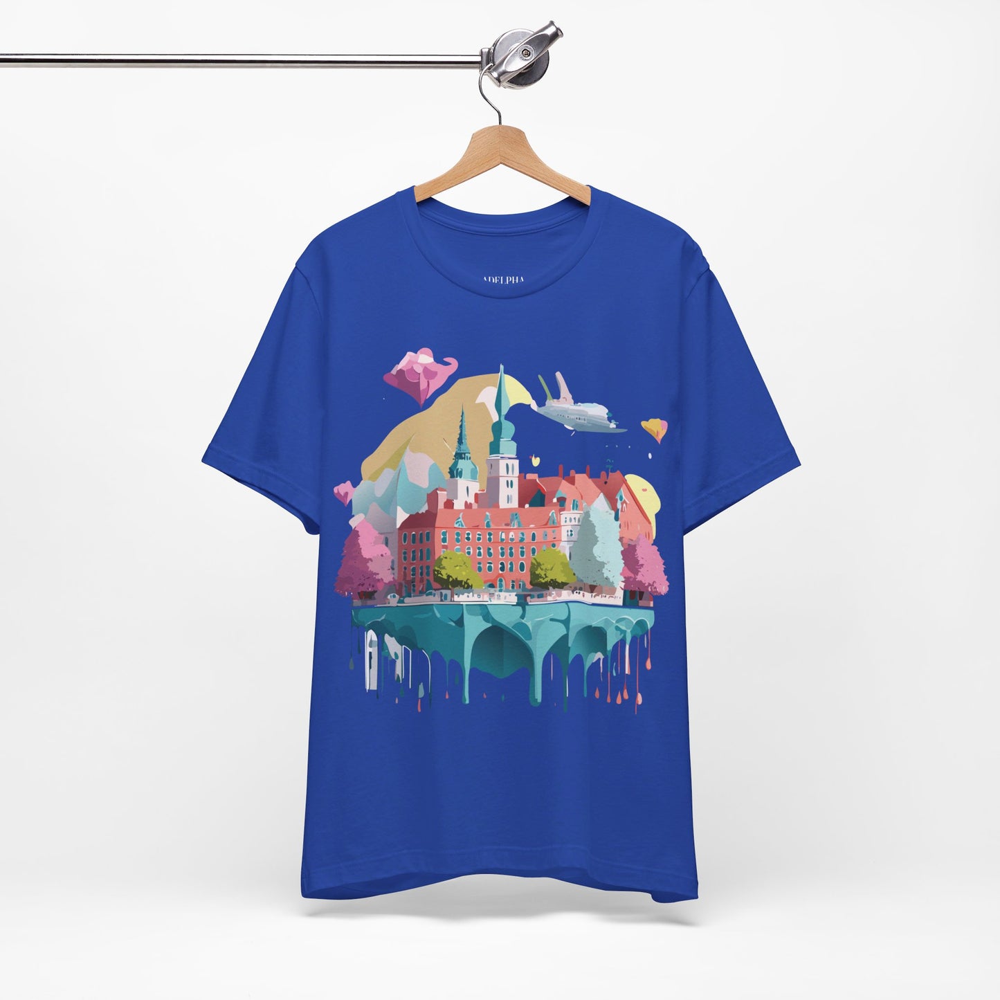 Natural Cotton Tee Shirt - Beautiful Places Collection - Warnemünde and Rostock - Germany Printify