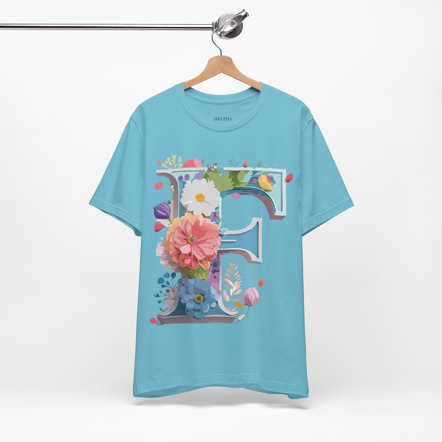 Natural Cotton Tee Shirt - Letters Collection - F Printify