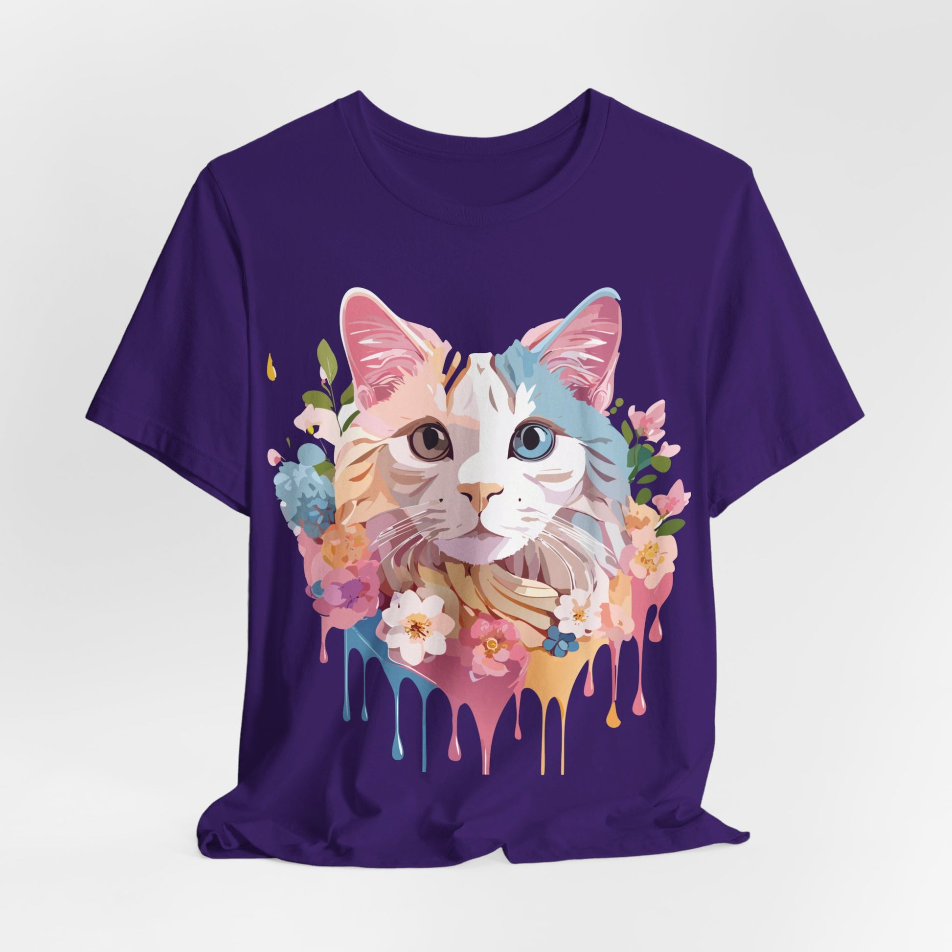 Natural Cotton Tee Shirt with Cat Printify