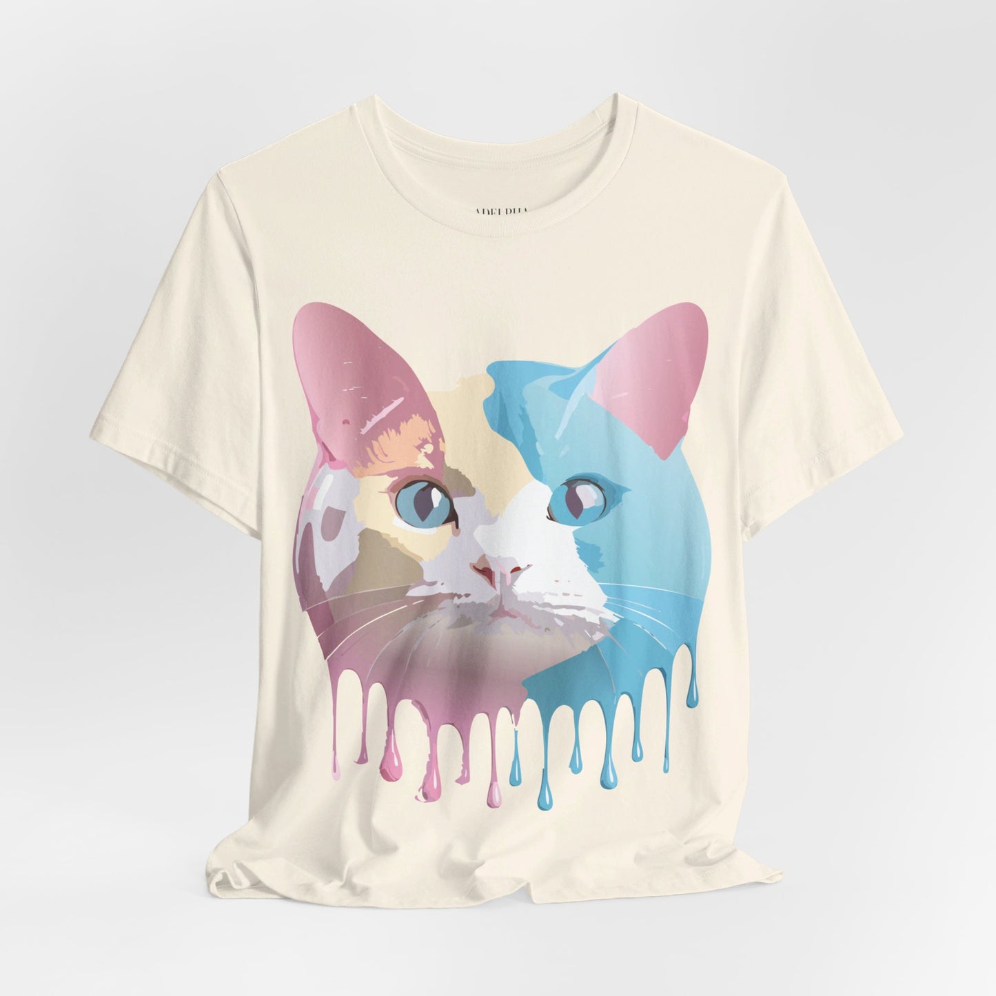 Natural Cotton Tee Shirt with Cat Printify