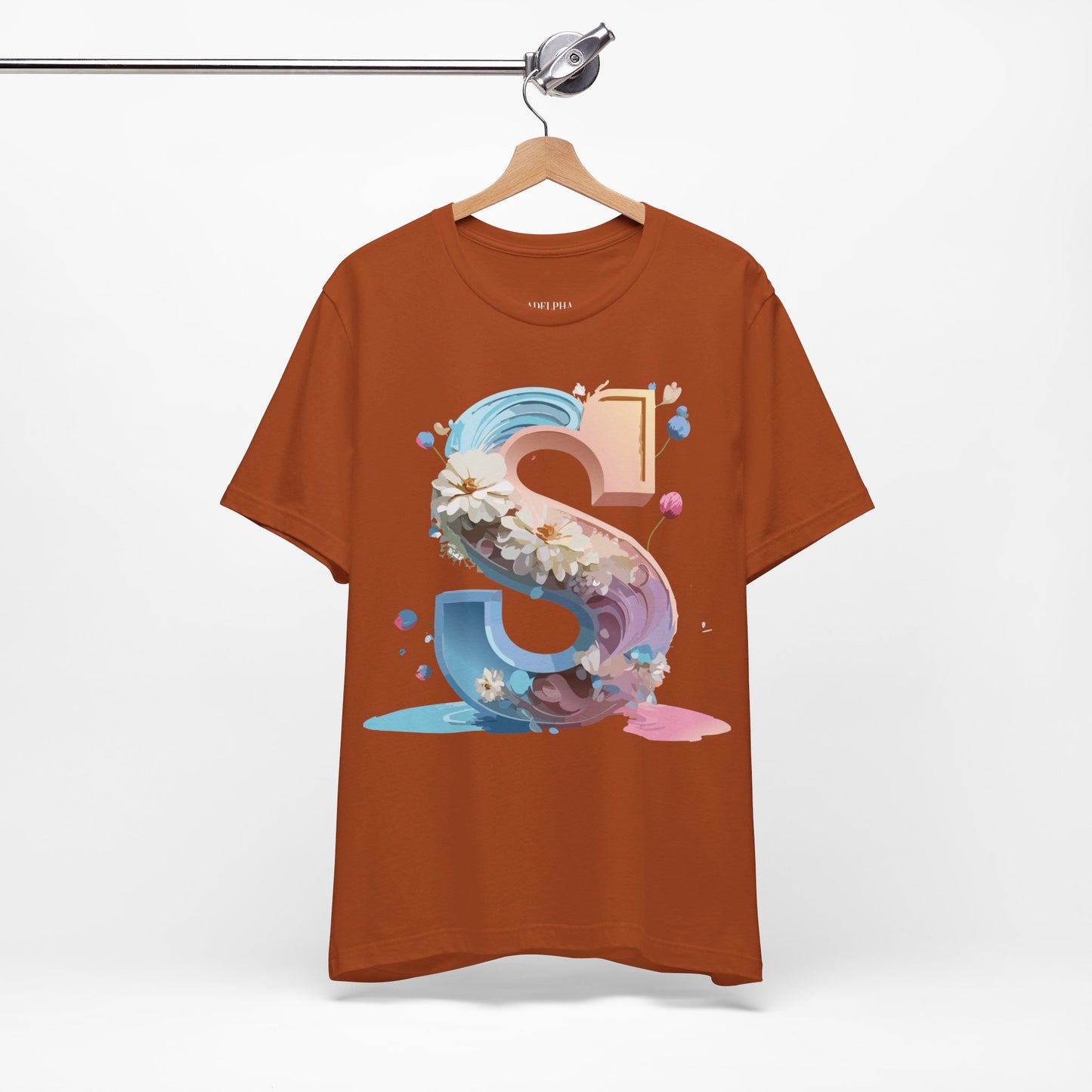 Natural Cotton Tee Shirt - Letters Collection - S Printify