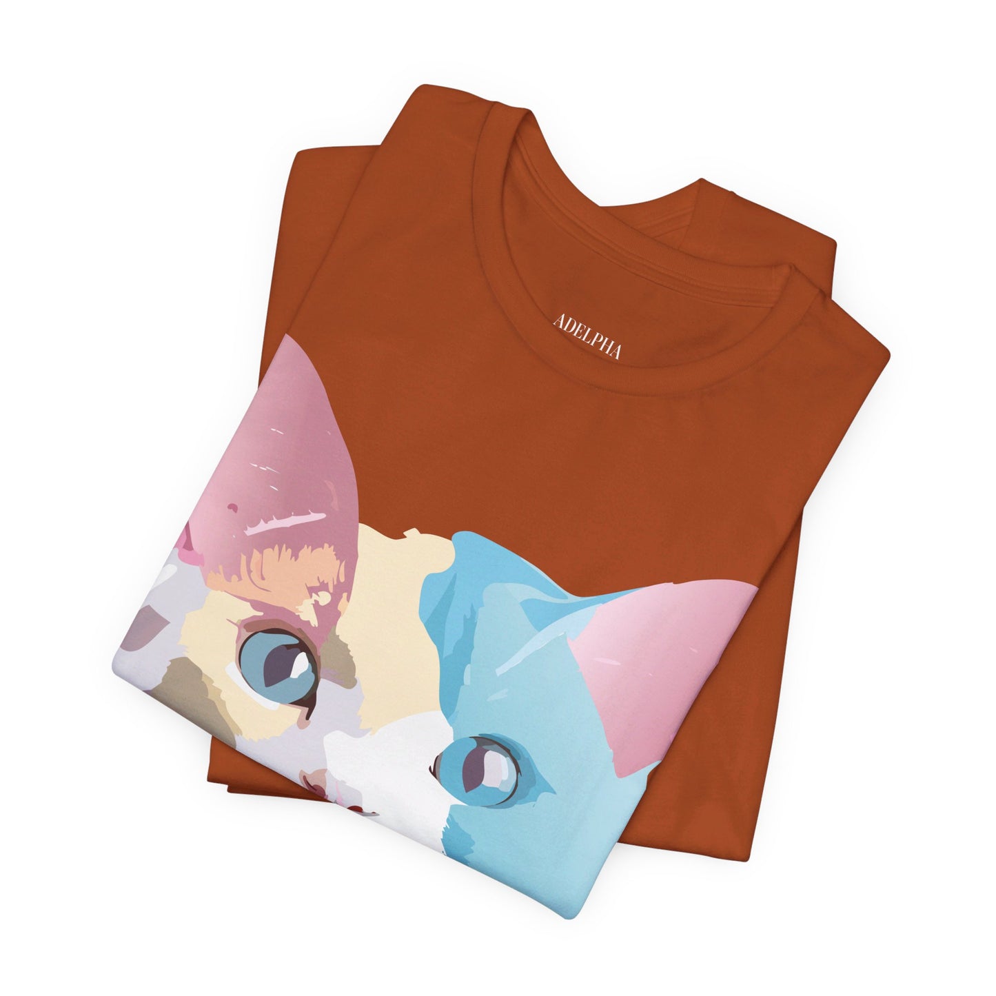 Natural Cotton Tee Shirt with Cat Printify