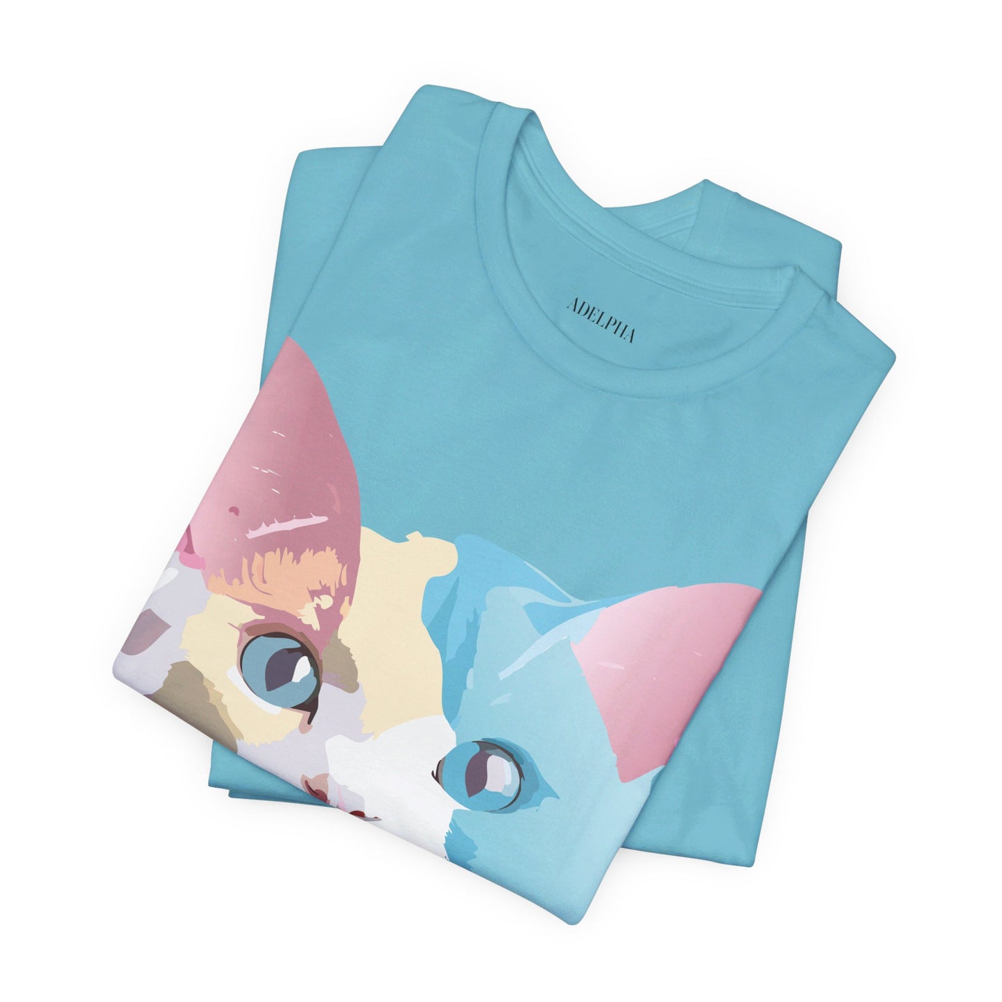 Natural Cotton Tee Shirt with Cat Printify