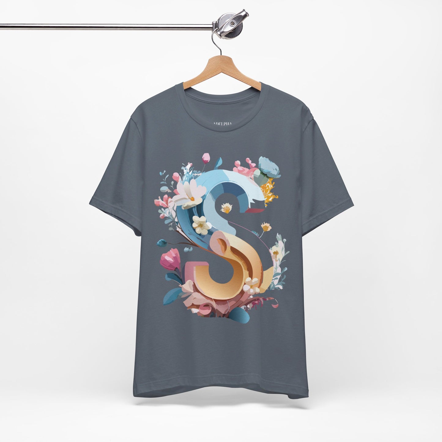 Natural Cotton Tee Shirt - Letters Collection - S Printify