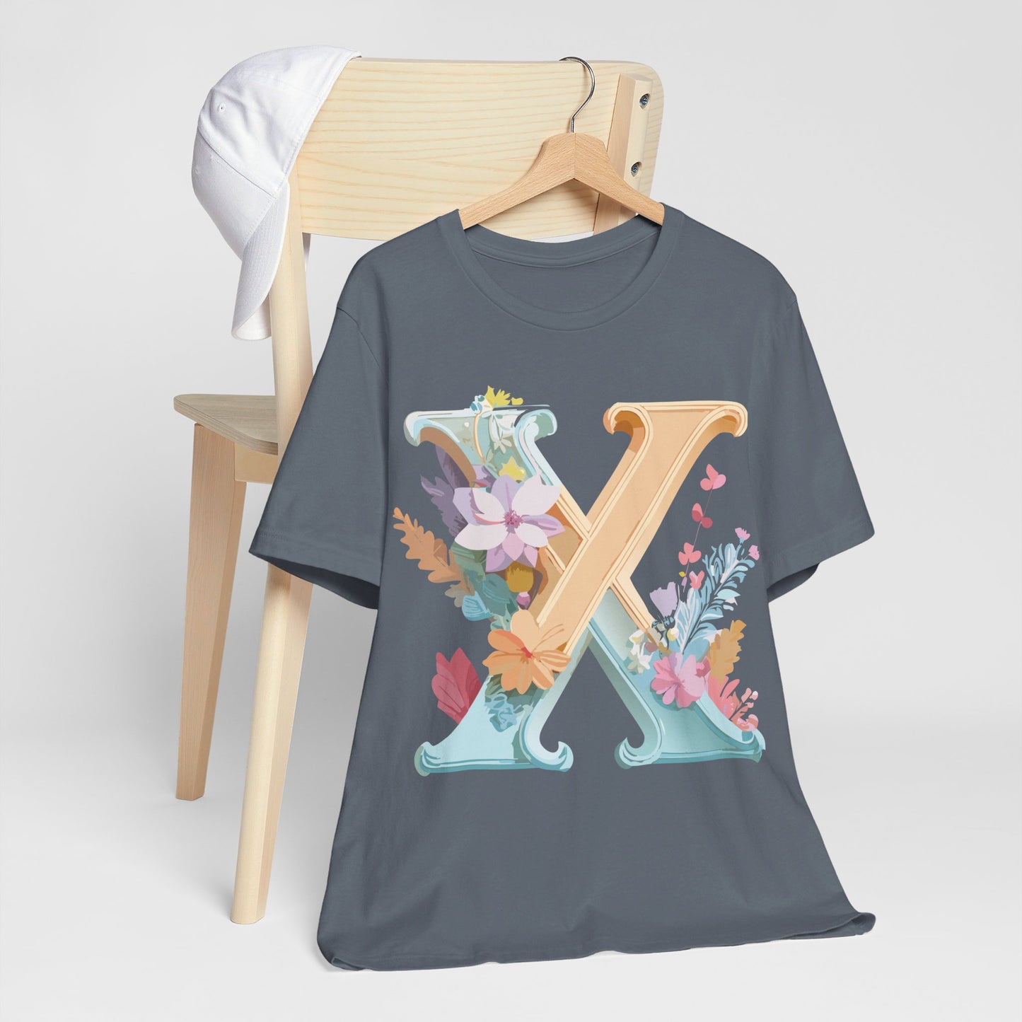 Natural Cotton Tee Shirt - Letters Collection - X Printify