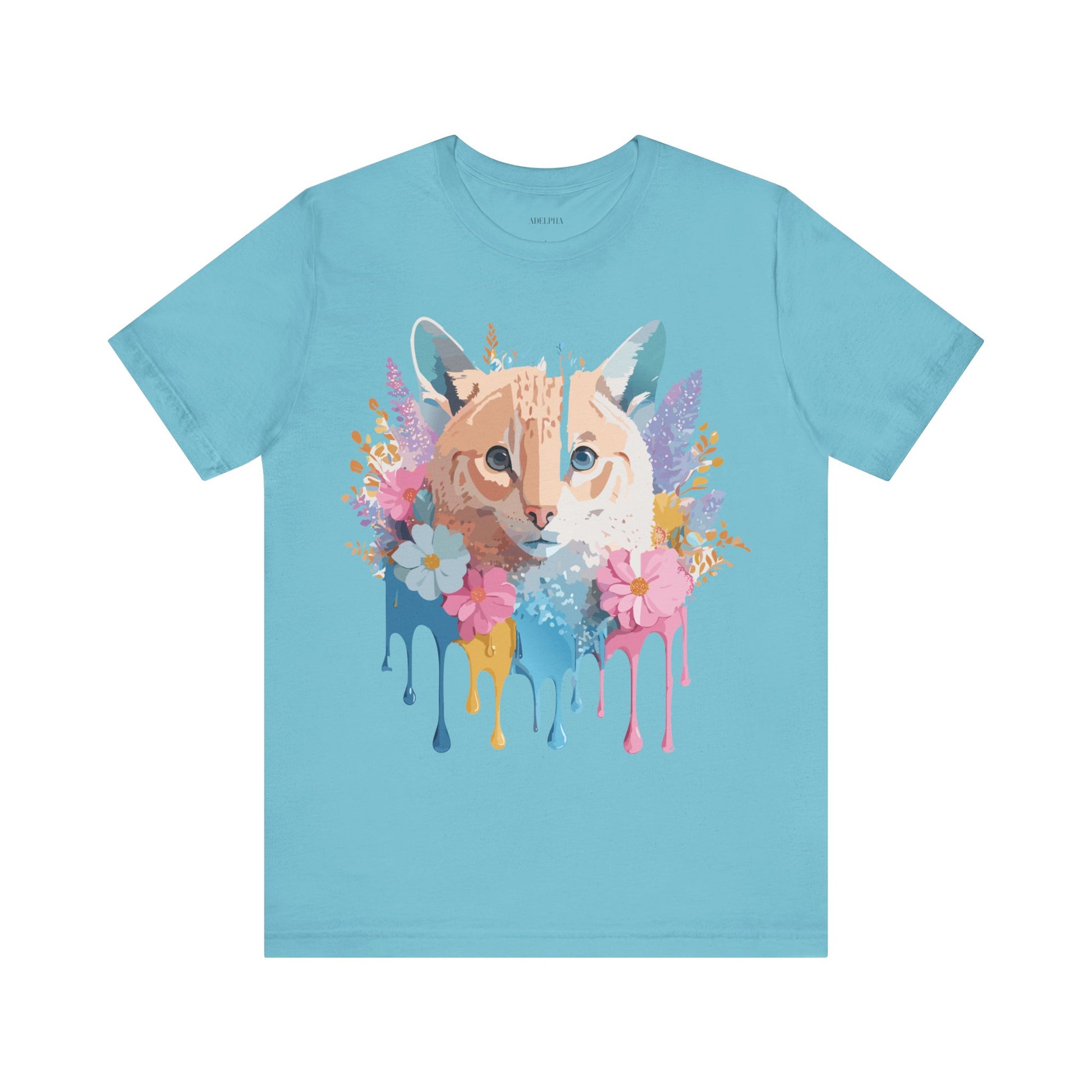 Natural Cotton Tee Shirt with Cat Printify