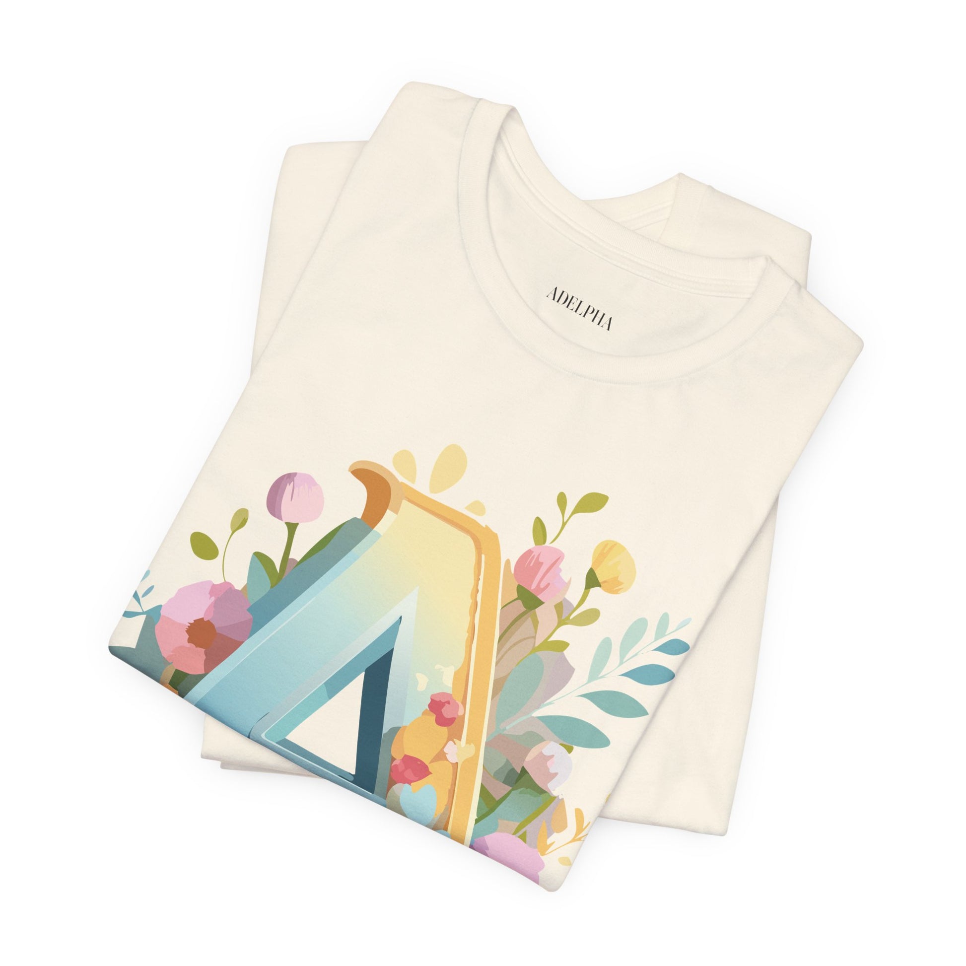 Natural Cotton Tee Shirt - Letters Collection - A Printify