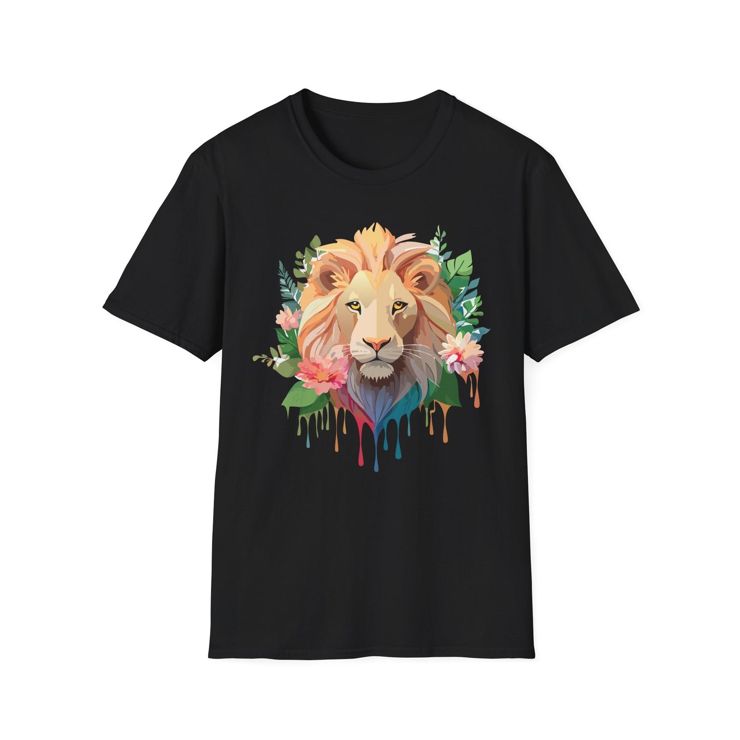 Lion Shirt, Shirt with Lion, Floral Lion Tee, Shirt with Animals