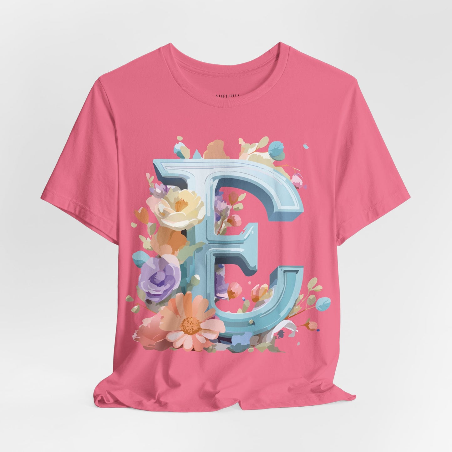Natural Cotton Tee Shirt - Letters Collection - E Printify