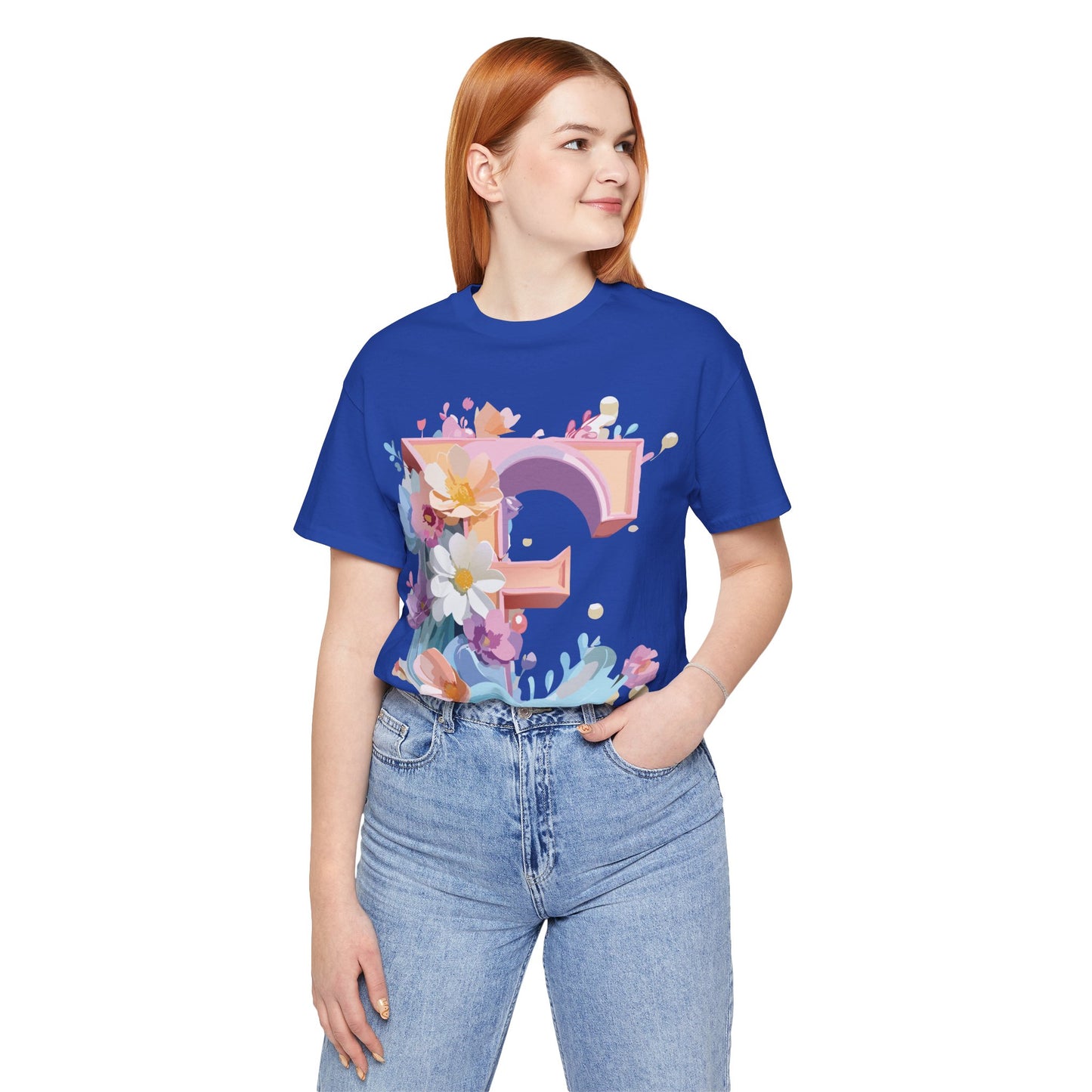 Natural Cotton Tee Shirt - Letters Collection - E Printify