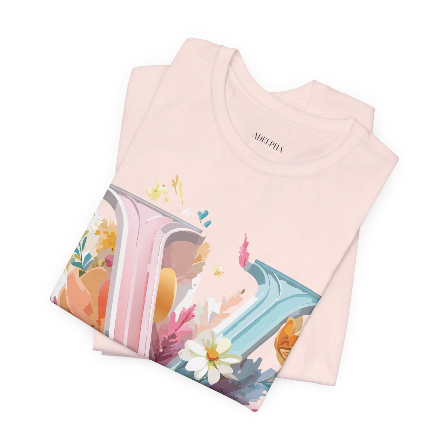 Natural Cotton Tee Shirt - Letters Collection - V Printify