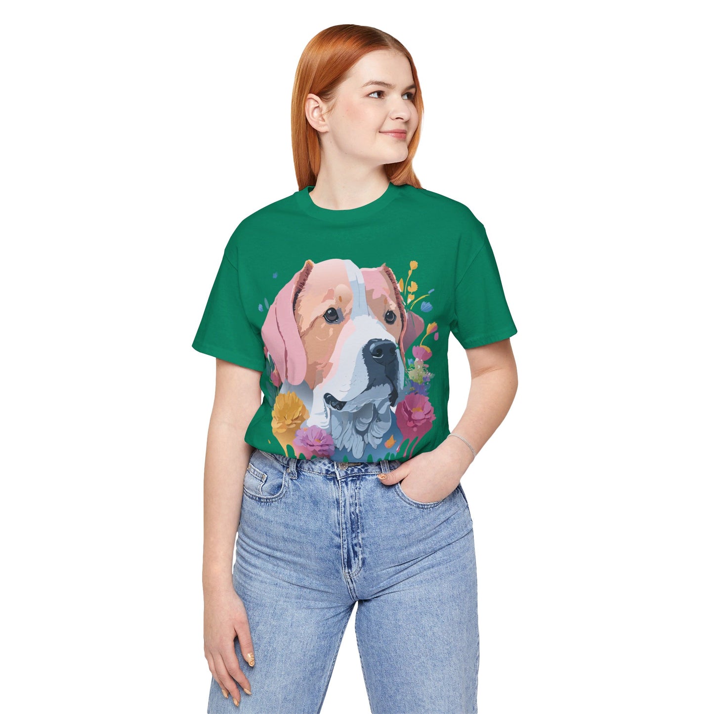 Natural Cotton Tee Shirt with Dog Printify