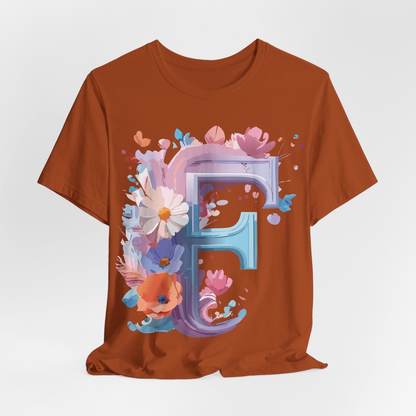 Natural Cotton Tee Shirt - Letters Collection - F Printify