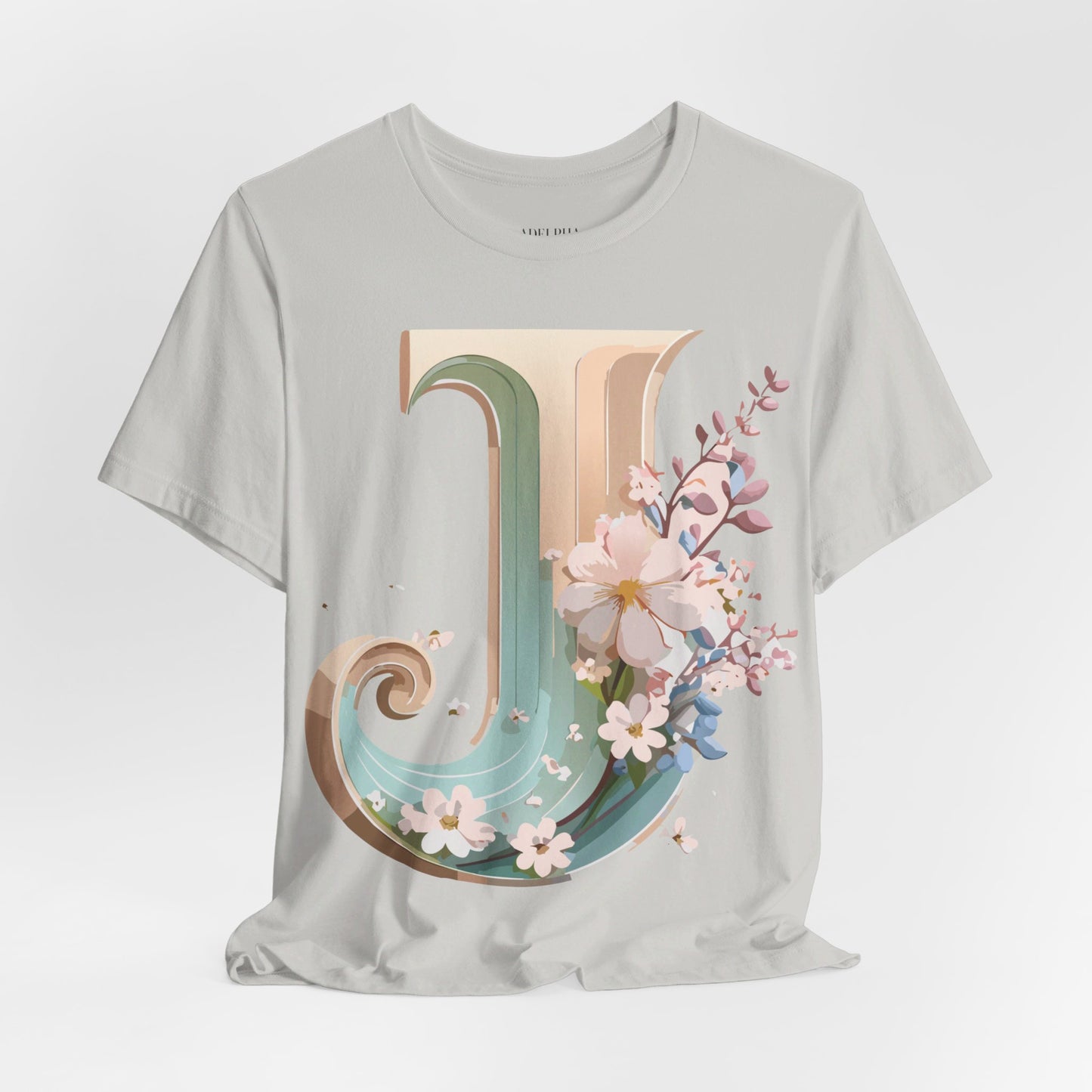 Natural Cotton Tee Shirt - Letters Collection - J Printify