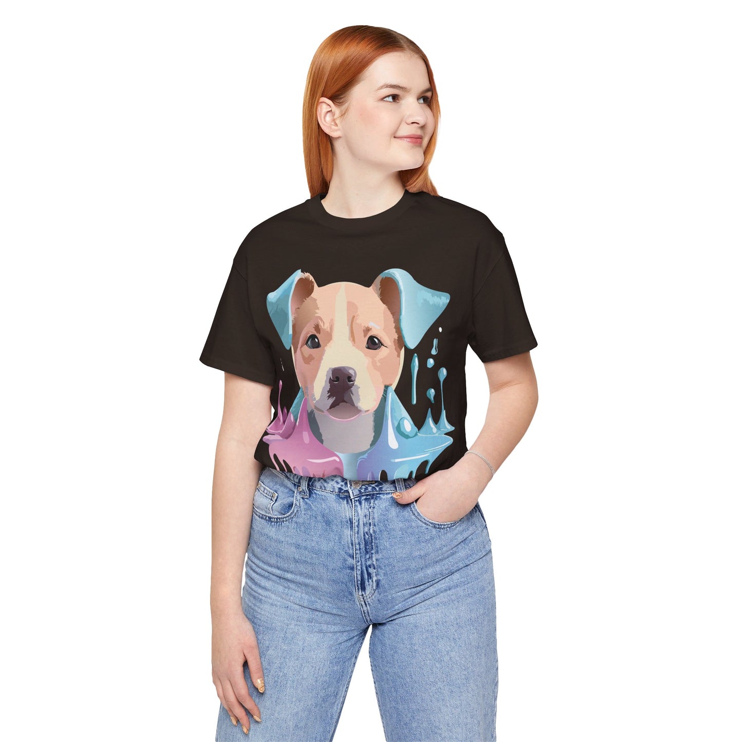 Natural Cotton Tee Shirt with Dog Printify