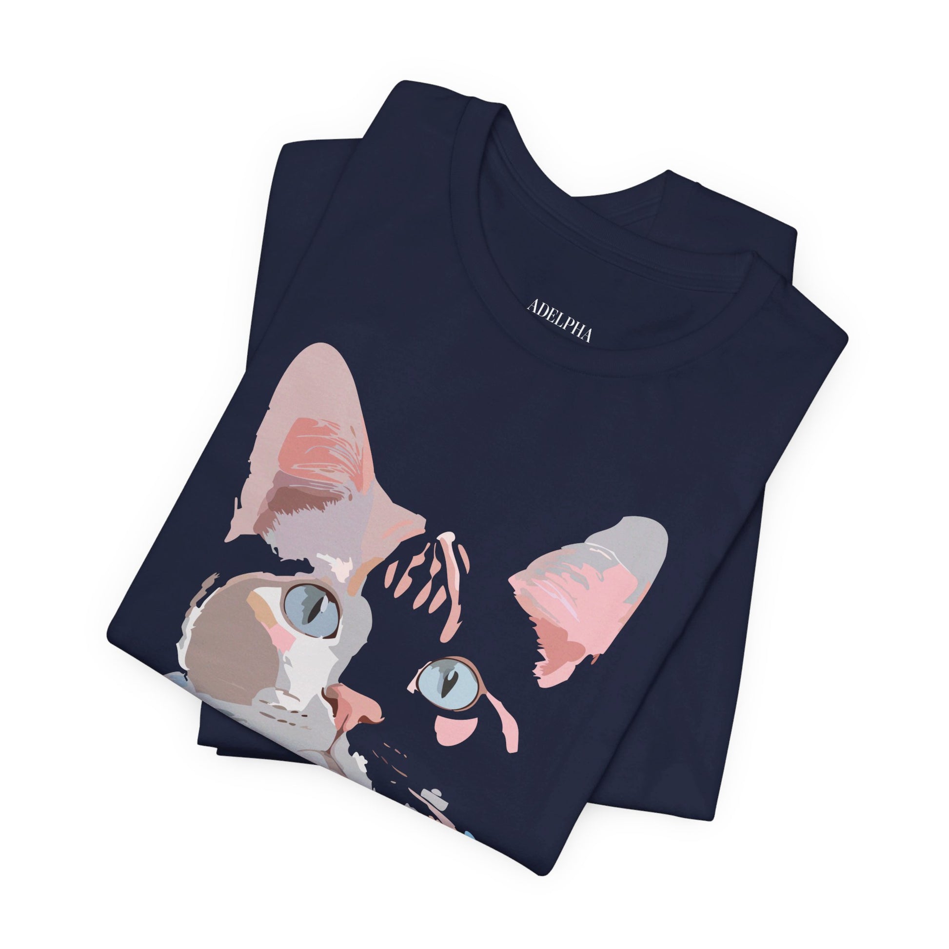 Natural Cotton Tee Shirt with Cat Printify