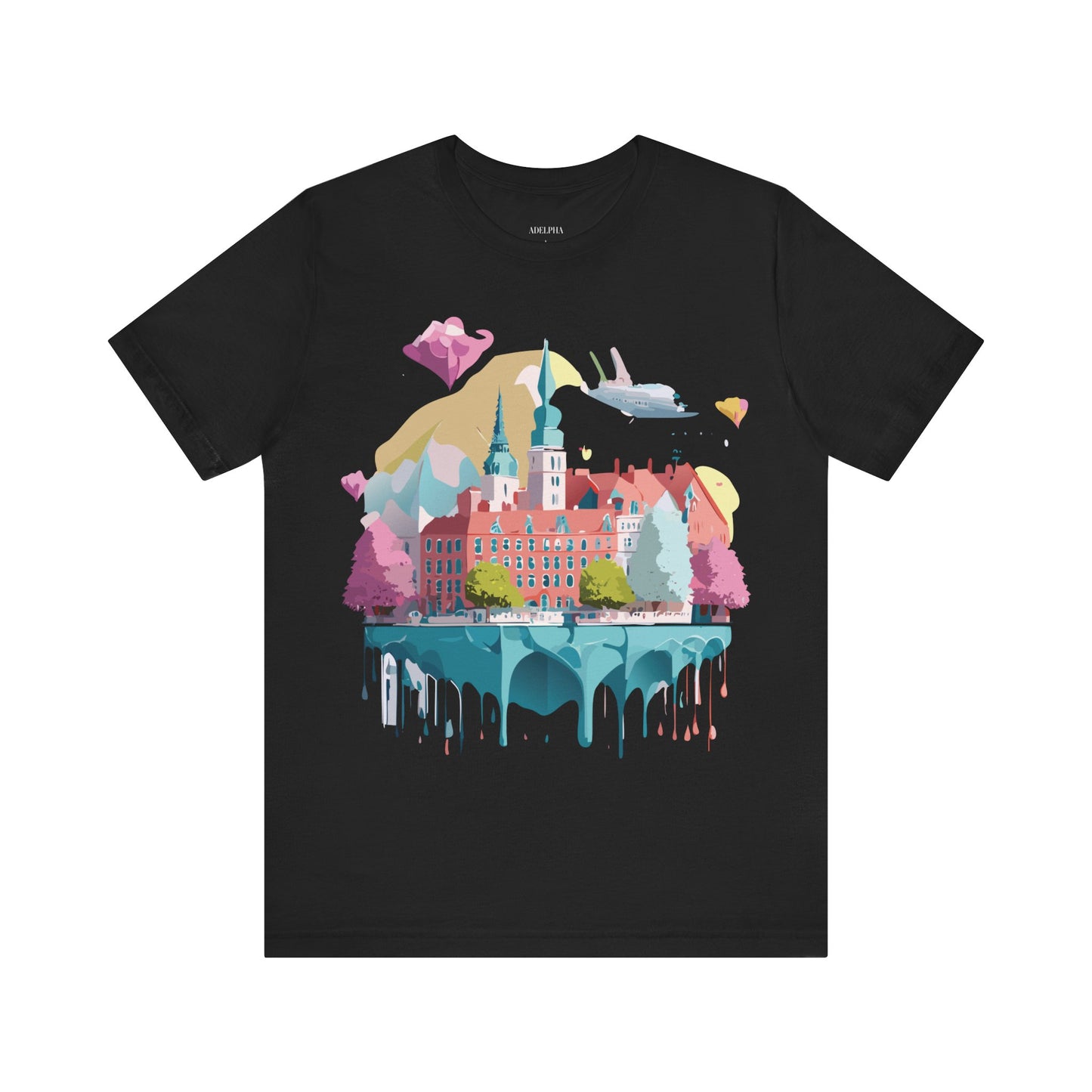 Natural Cotton Tee Shirt - Beautiful Places Collection - Warnemünde and Rostock - Germany Printify