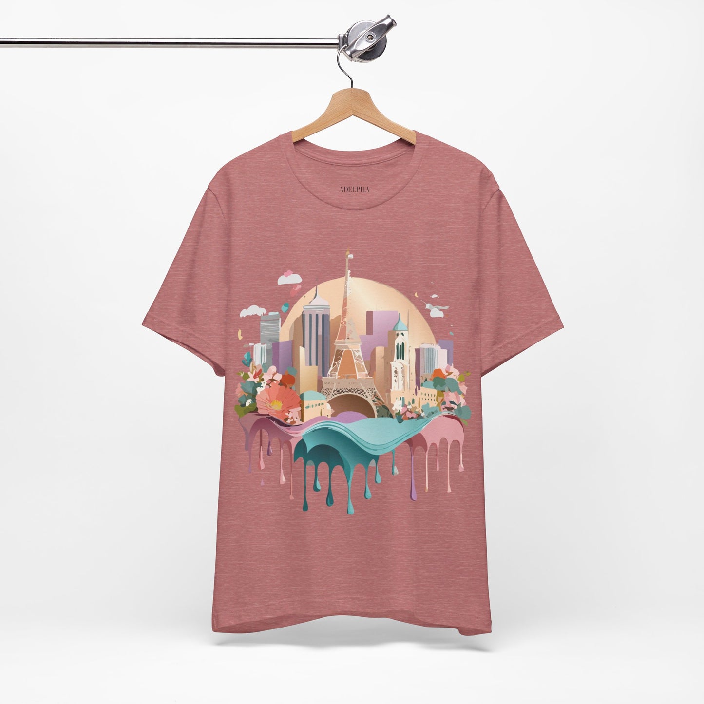 Natural Cotton Tee Shirt - Beautiful Places Collection - Paris Printify