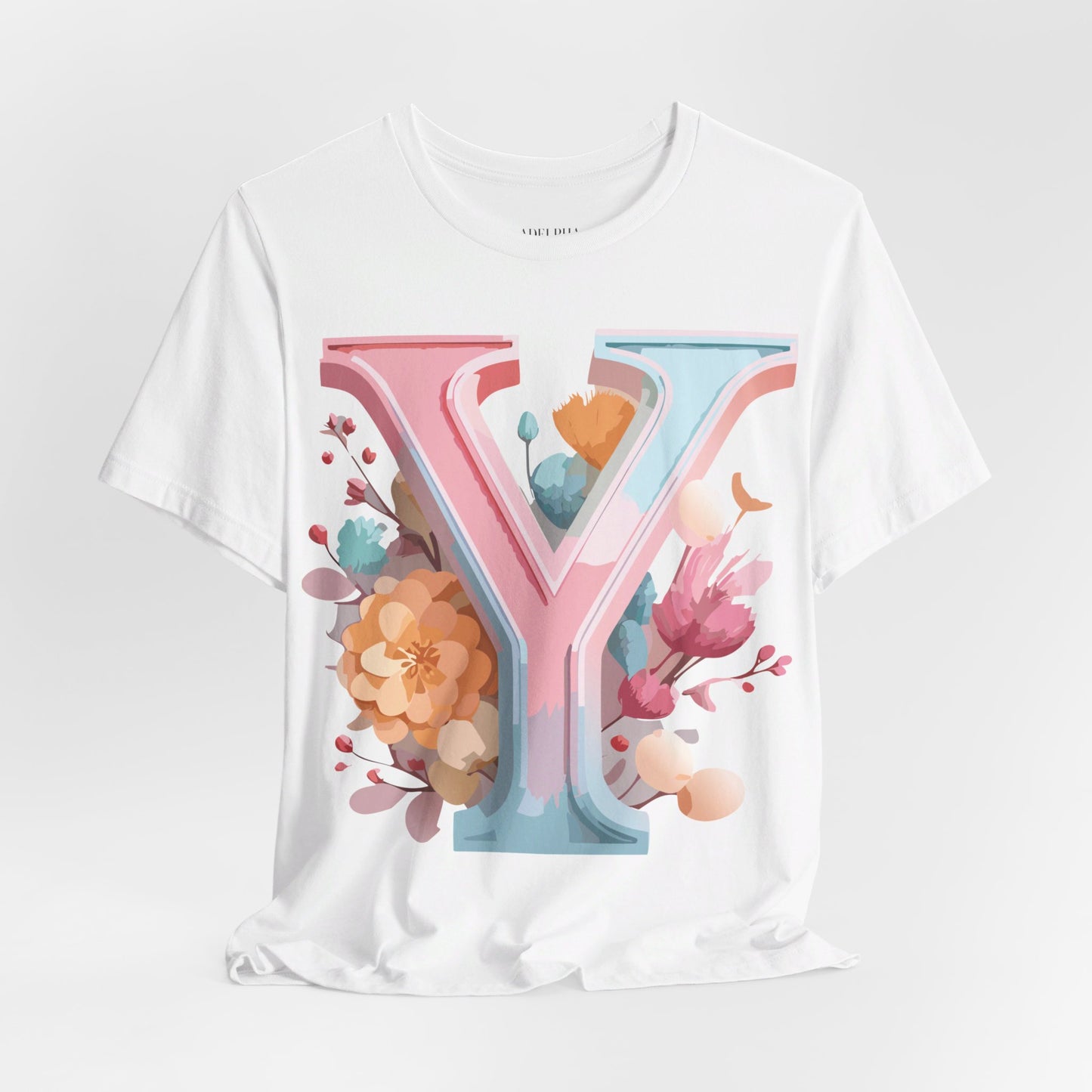 Natural Cotton Tee Shirt - Letters Collection - Y Printify