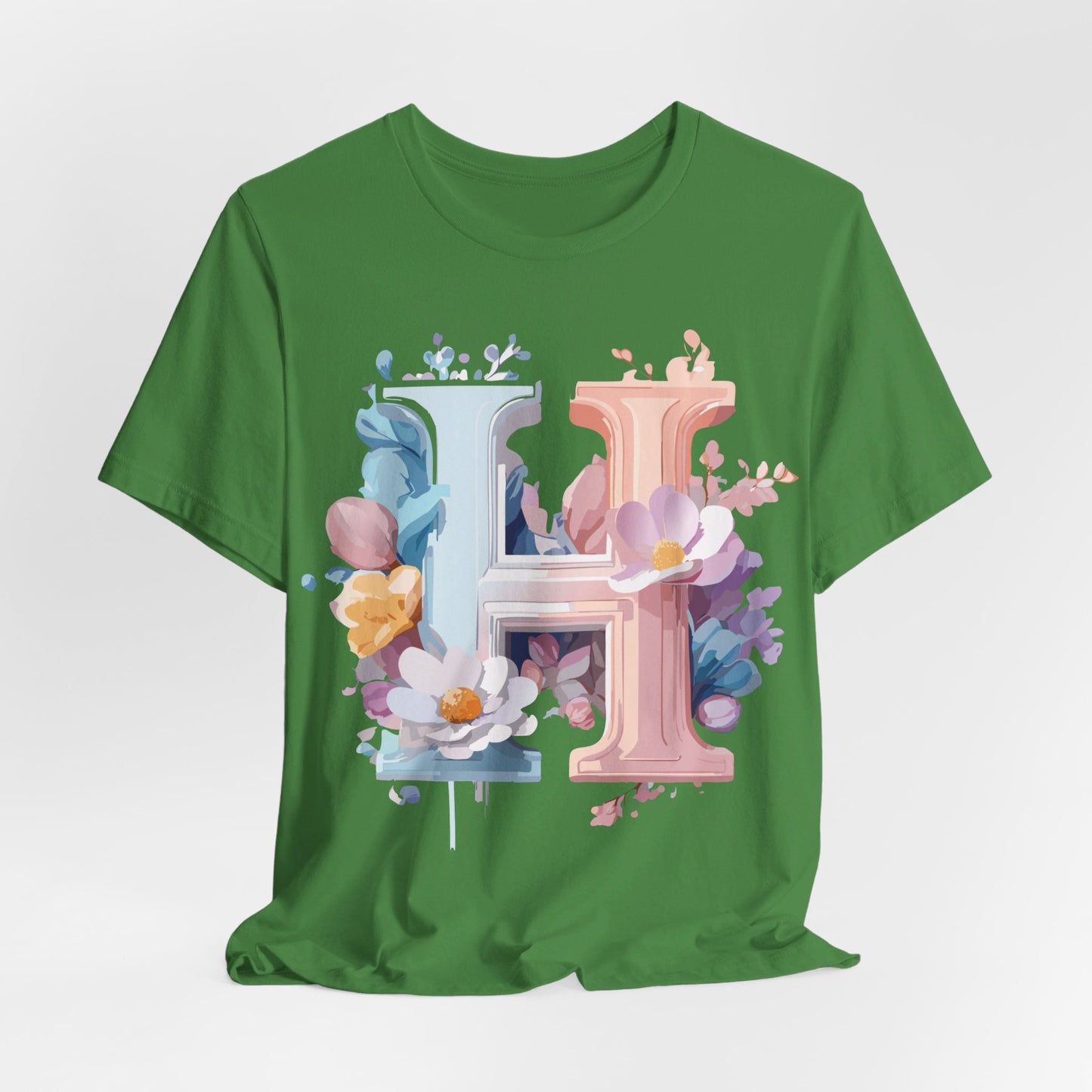 Natural Cotton Tee Shirt - Letters Collection - H Printify