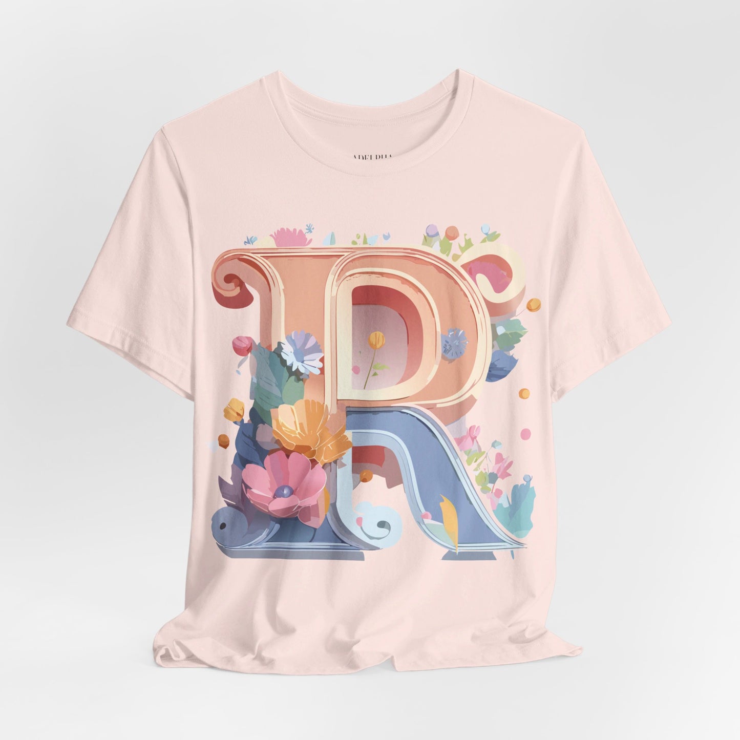 Natural Cotton Tee Shirt - Letters Collection - R Printify