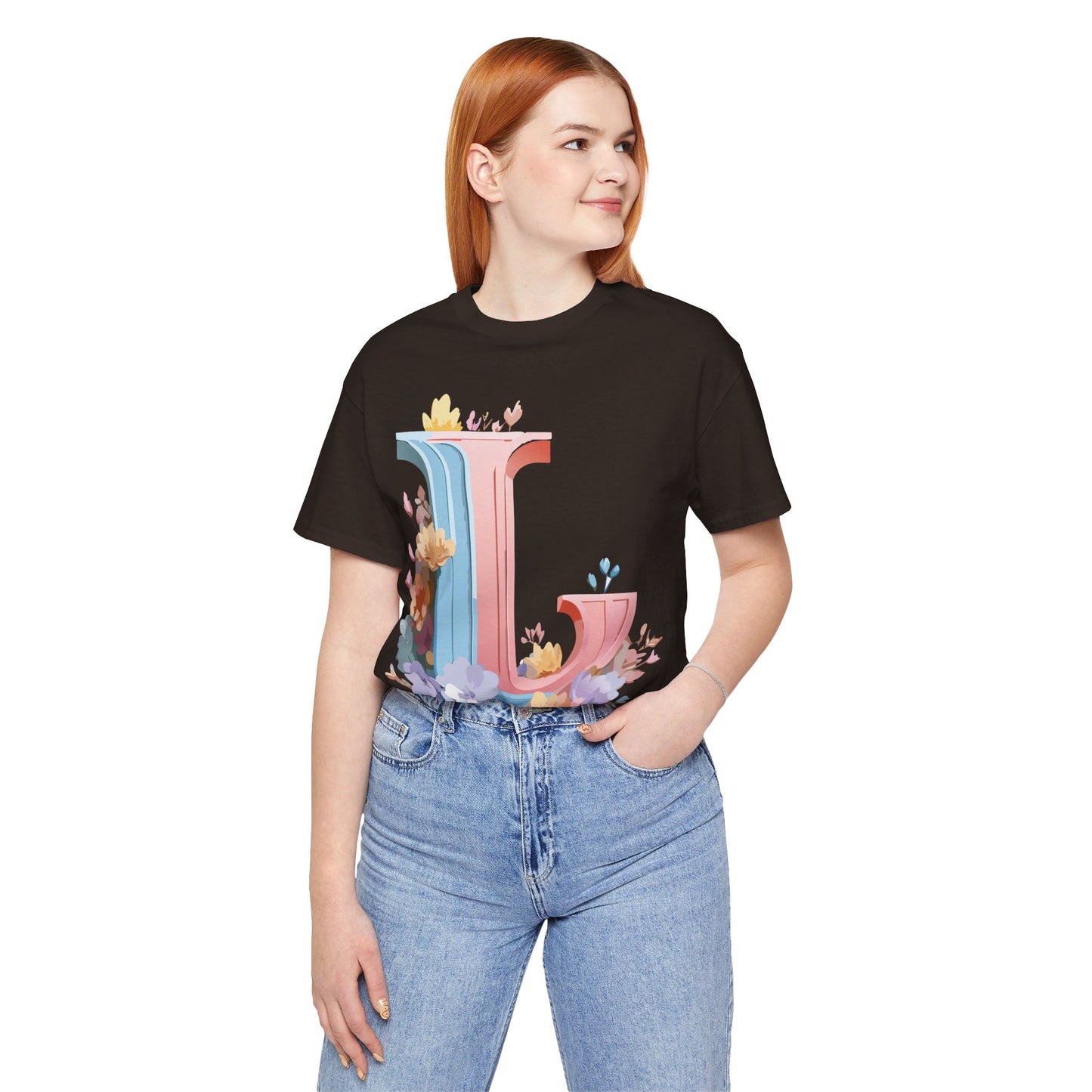Natural Cotton Tee Shirt - Letters Collection - L Printify