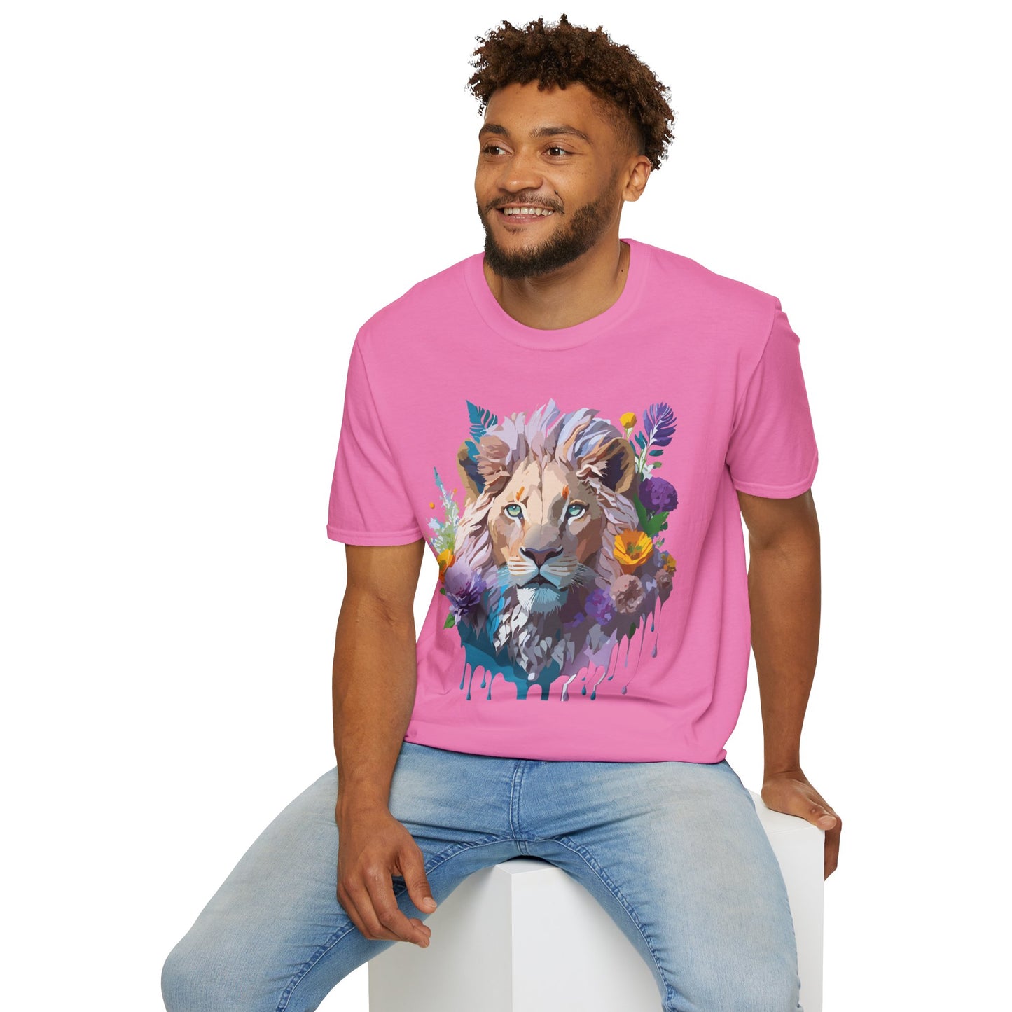 Lion Shirt, Shirt with Lion, Floral Lion Tee, Shirt with Animals