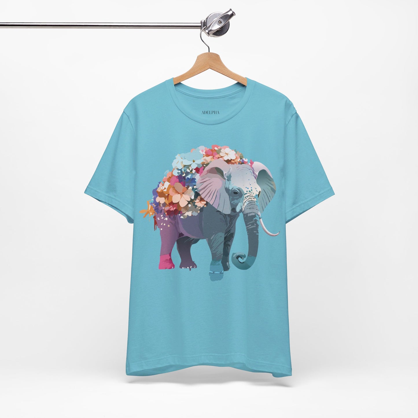 Natural Cotton Tee Shirt with Elephant Printify