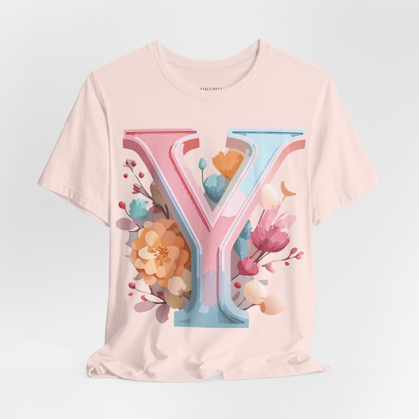Natural Cotton Tee Shirt - Letters Collection - Y Printify