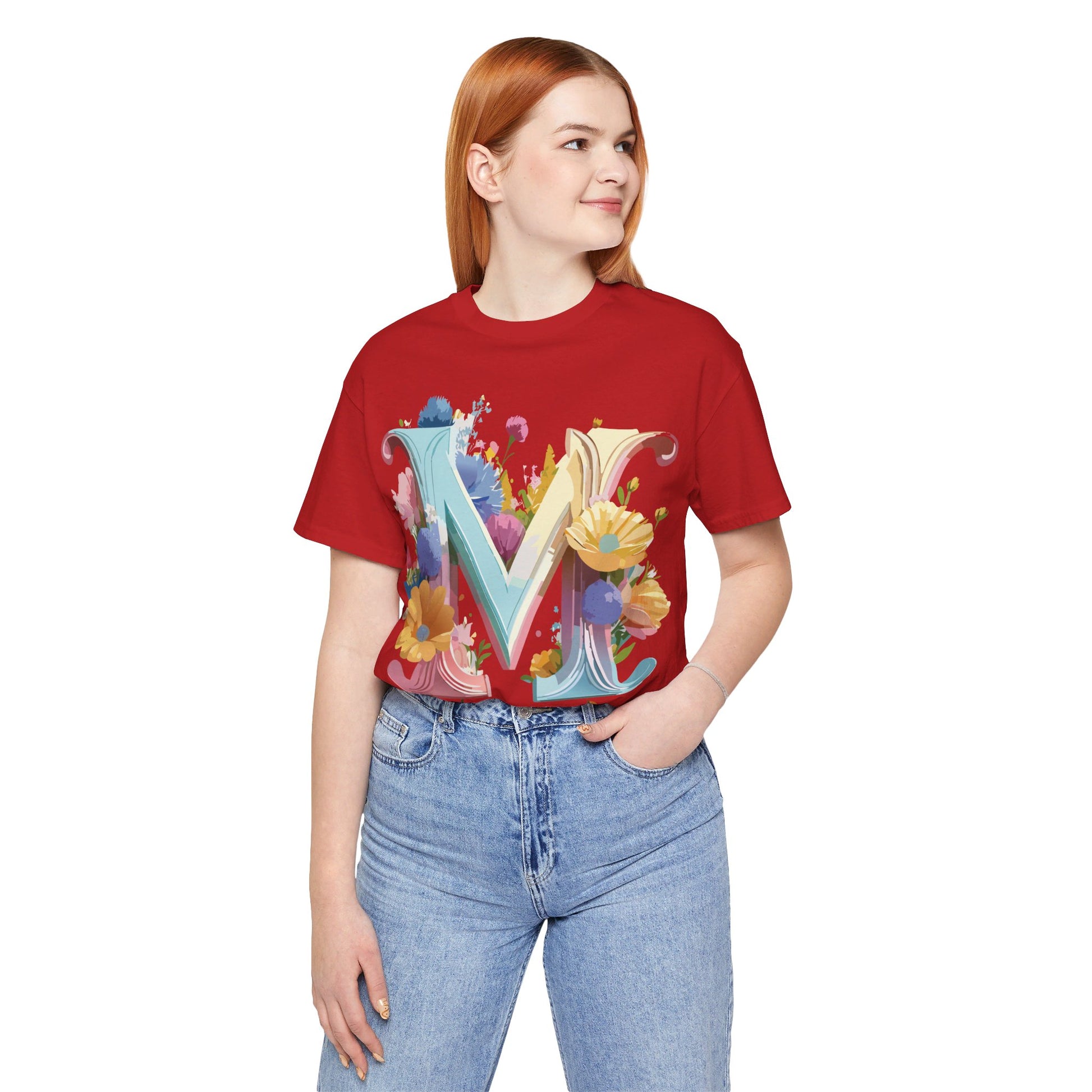 Natural Cotton Tee Shirt - Letters Collection - M Printify