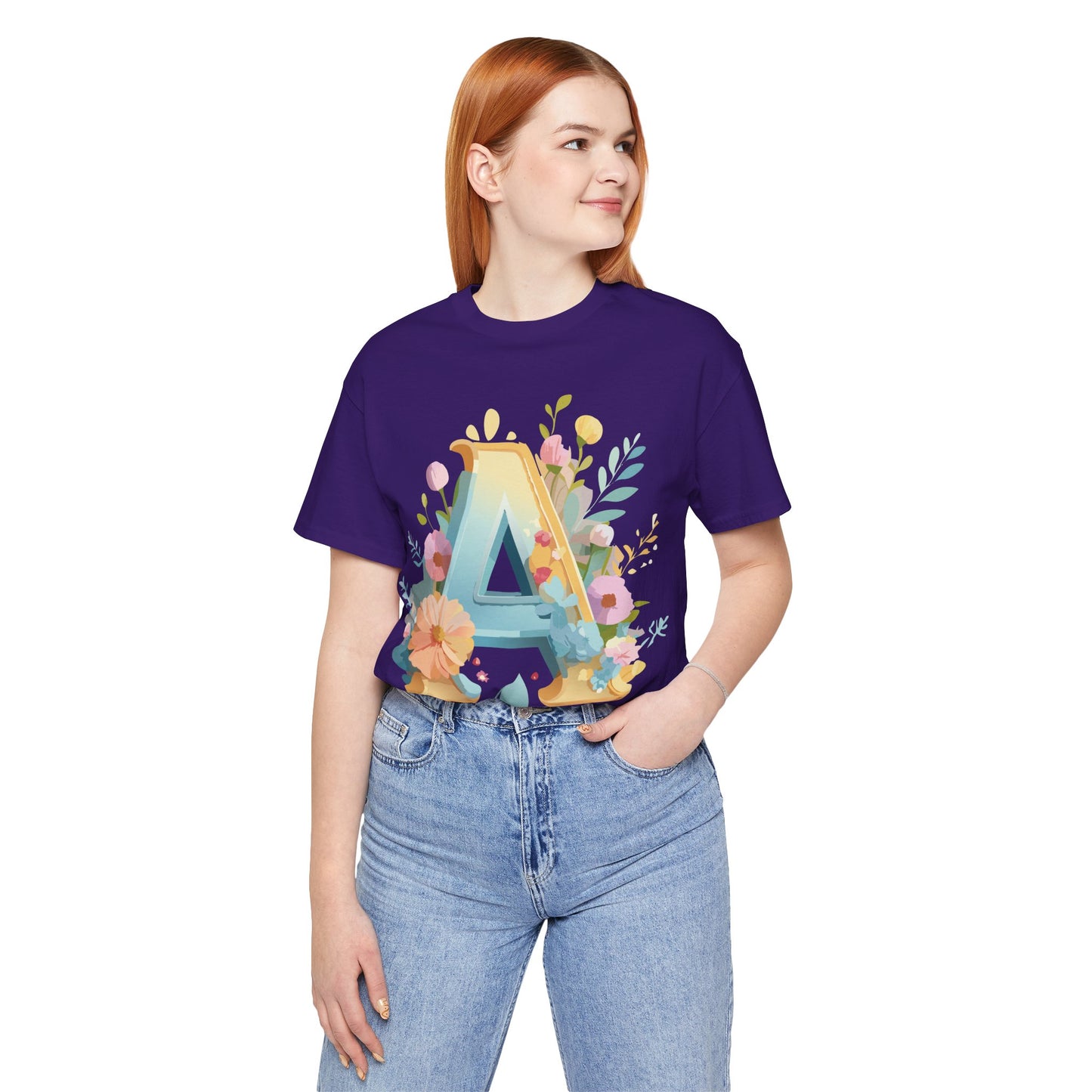 Natural Cotton Tee Shirt - Letters Collection - A Printify