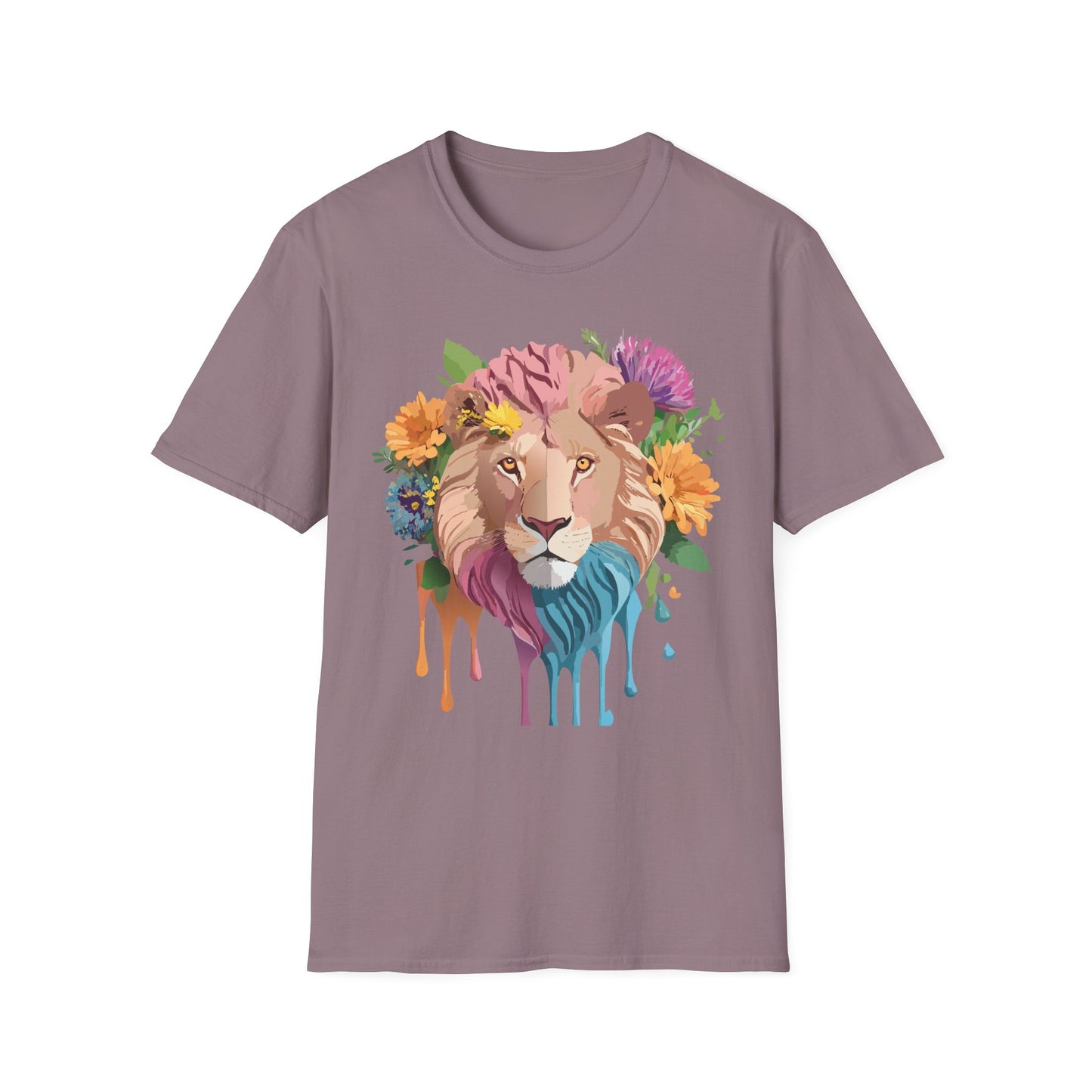 Lion Shirt, Shirt with Lion, Floral Lion Tee, Shirt with Animals