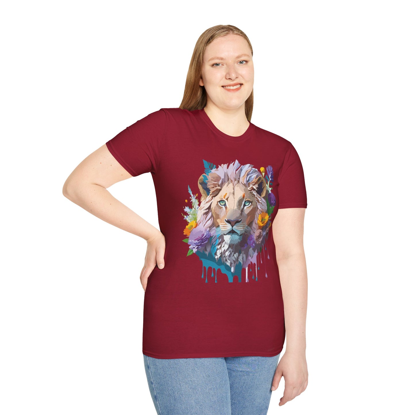 Lion Shirt, Shirt with Lion, Floral Lion Tee, Shirt with Animals
