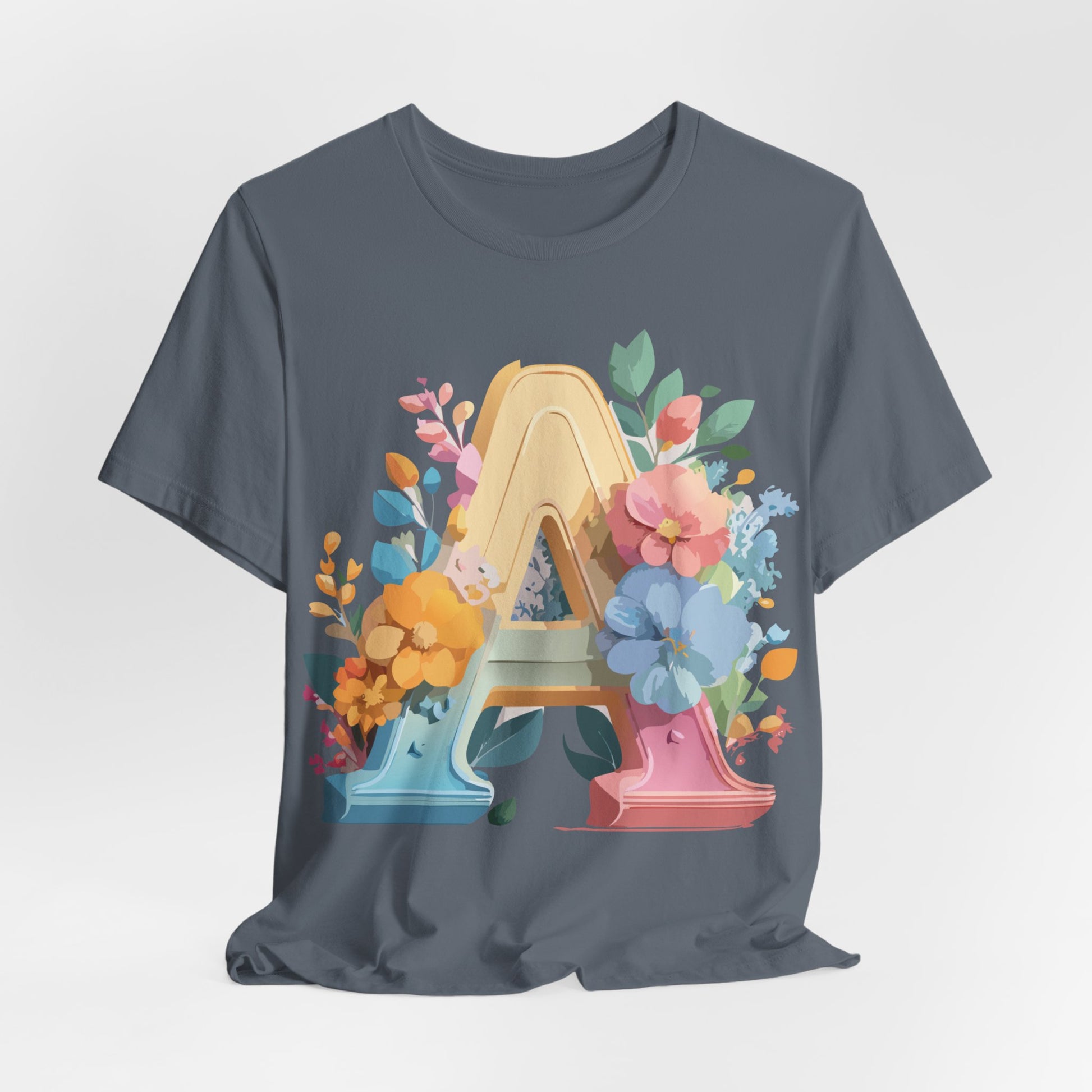 Natural Cotton Tee Shirt - Letters Collection - A Printify