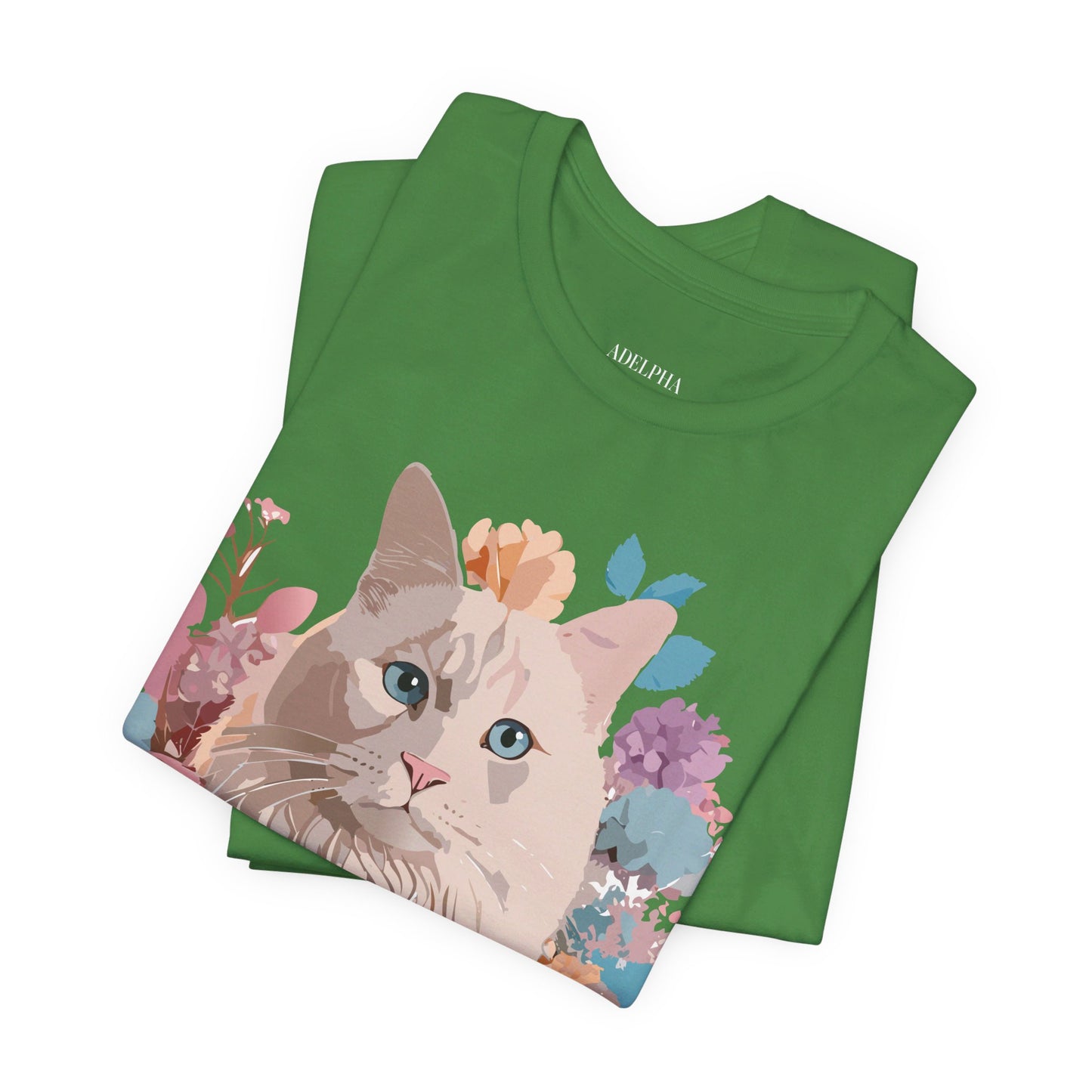 Natural Cotton Tee Shirt with Cat Printify