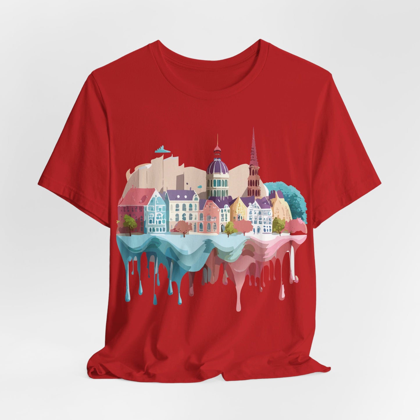 Natural Cotton Tee Shirt - Beautiful Places Collection - Warnemünde and Rostock - Germany Printify