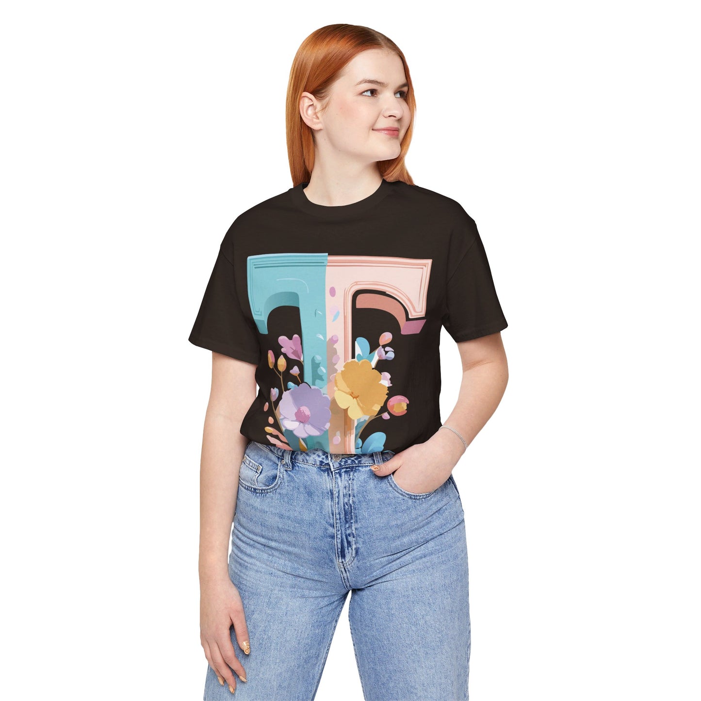 Natural Cotton Tee Shirt - Letters Collection - T Printify