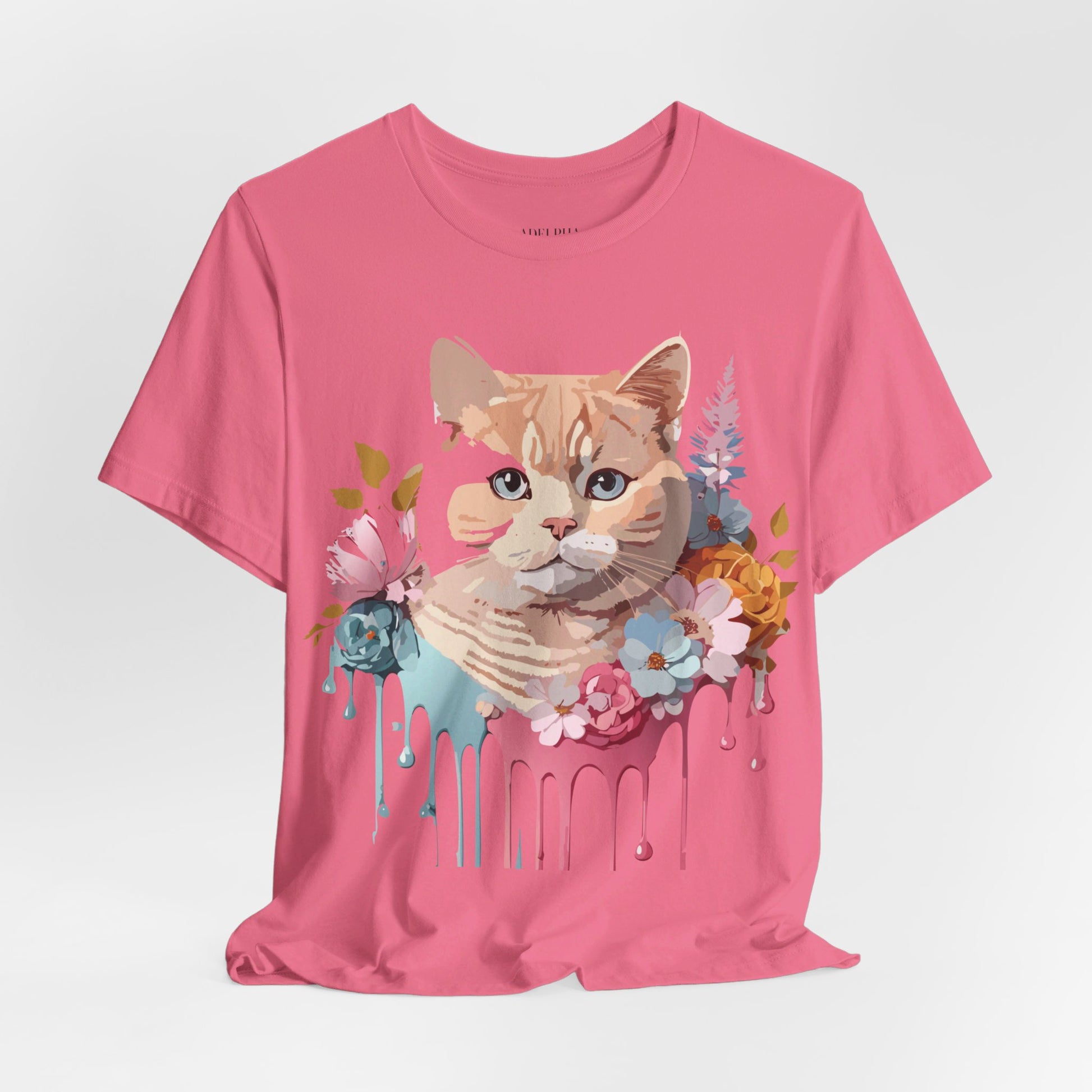 Natural Cotton Tee Shirt with Cat Printify