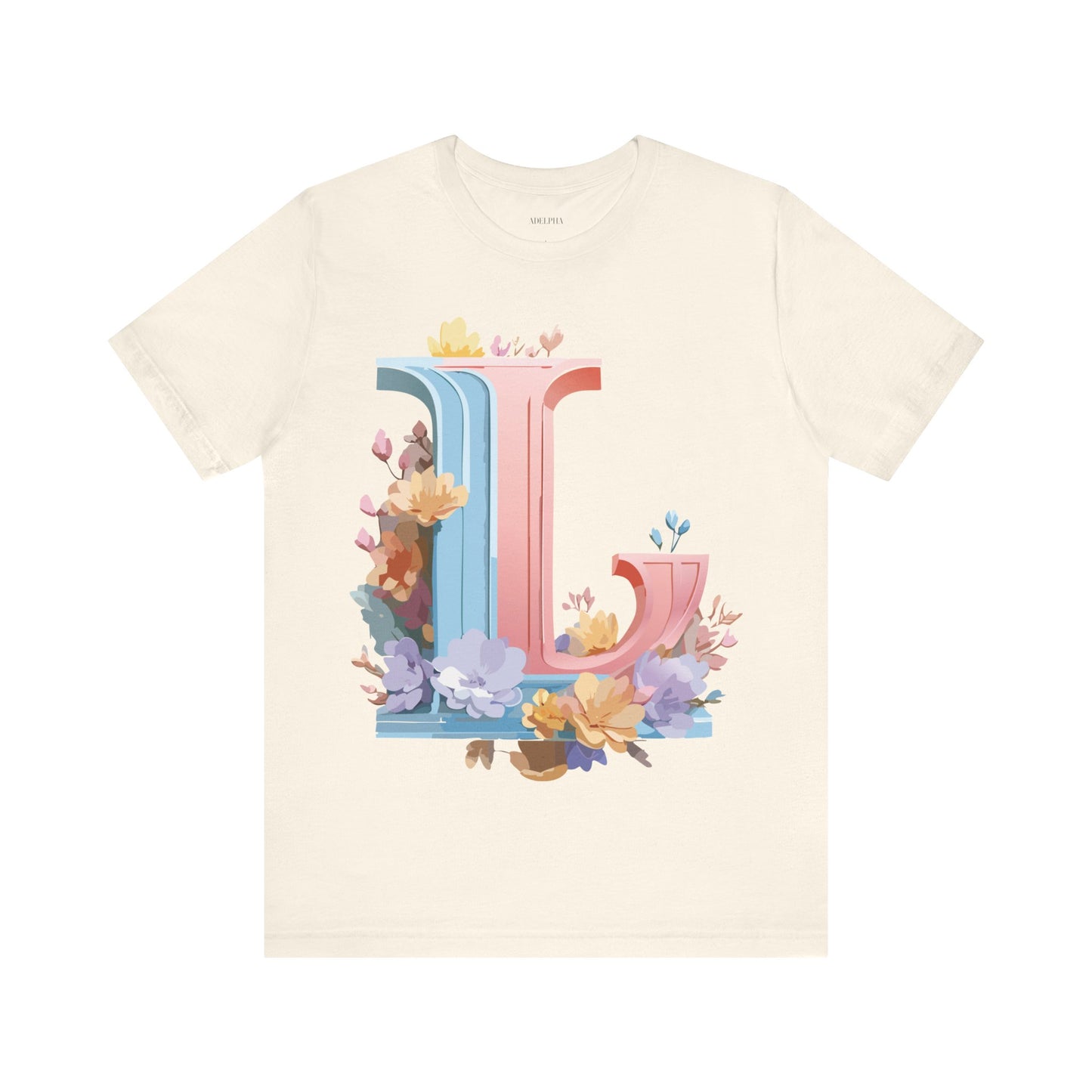 Natural Cotton Tee Shirt - Letters Collection - L Printify