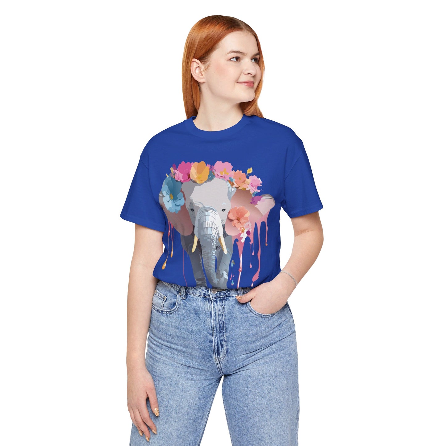 Natural Cotton Tee Shirt with Elephant Printify