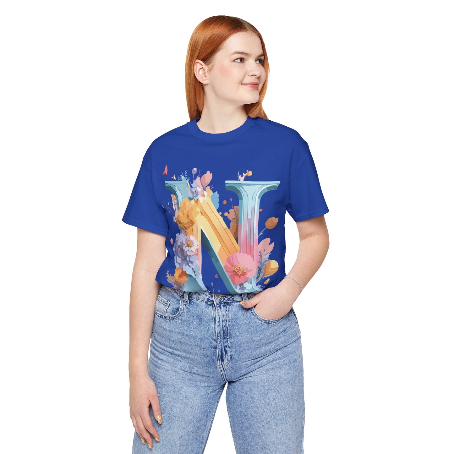 Natural Cotton Tee Shirt - Letters Collection - N Printify