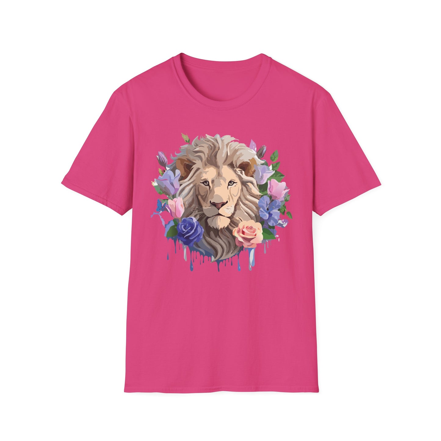 Lion Shirt, Shirt with Lion, Floral Lion Tee, Shirt with Animals