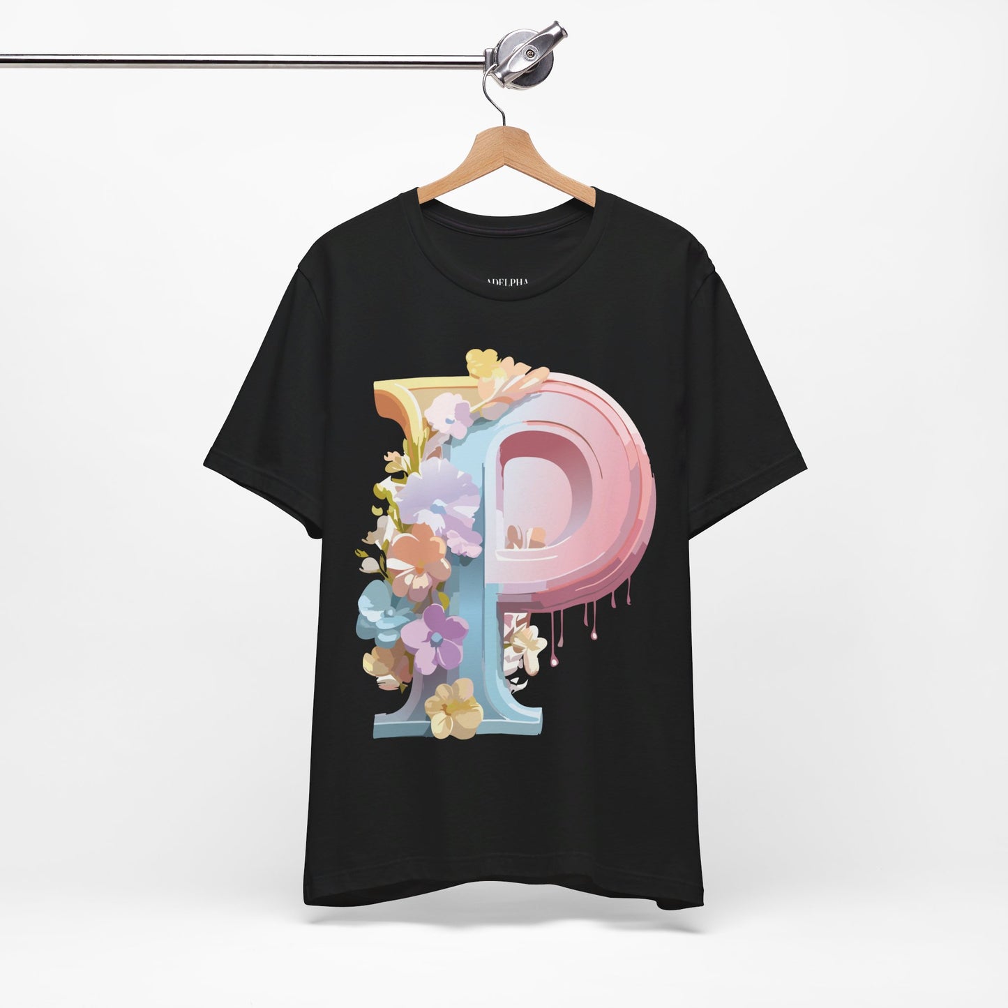 Natural Cotton Tee Shirt - Letters Collection - P Printify