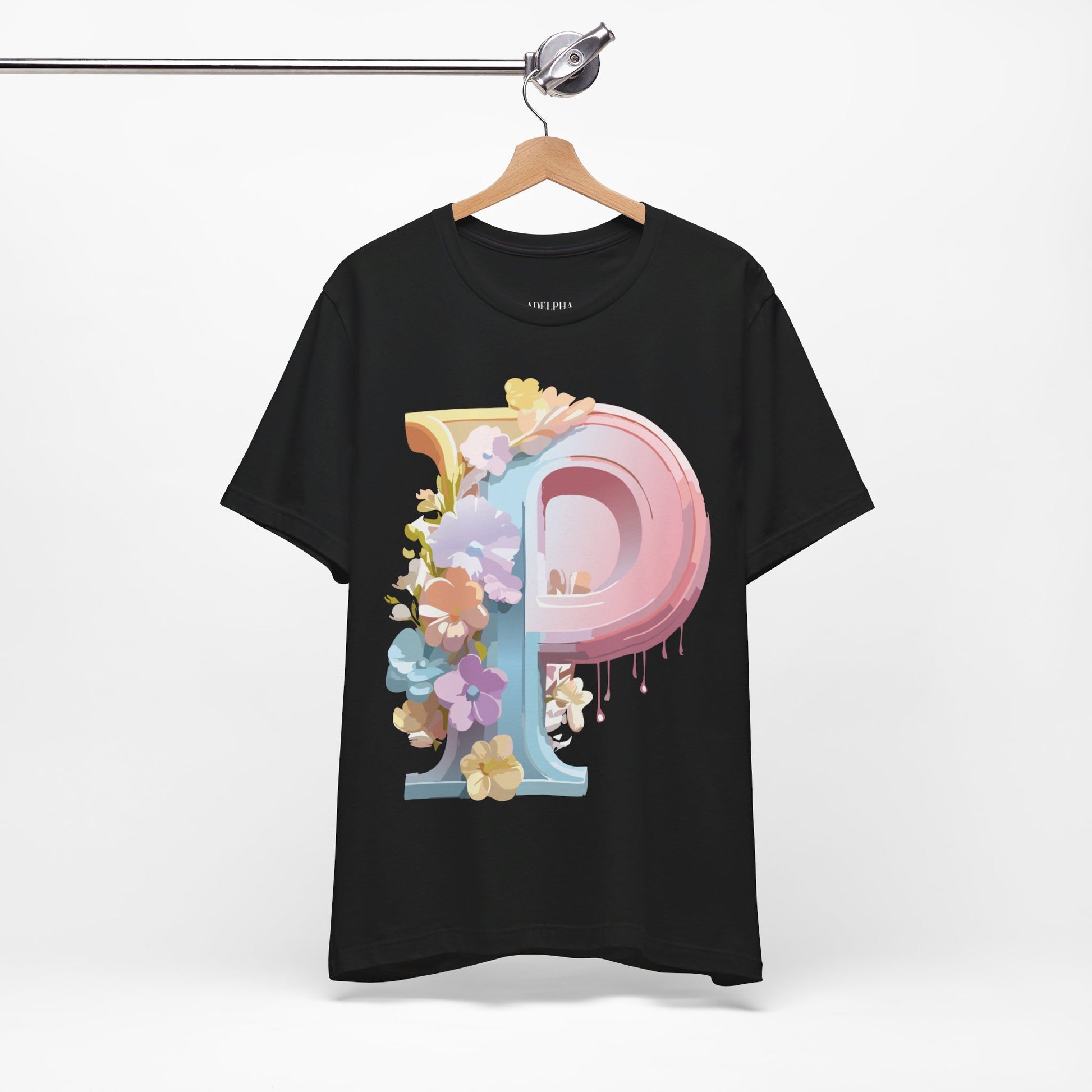 Natural Cotton Tee Shirt - Letters Collection - P Printify
