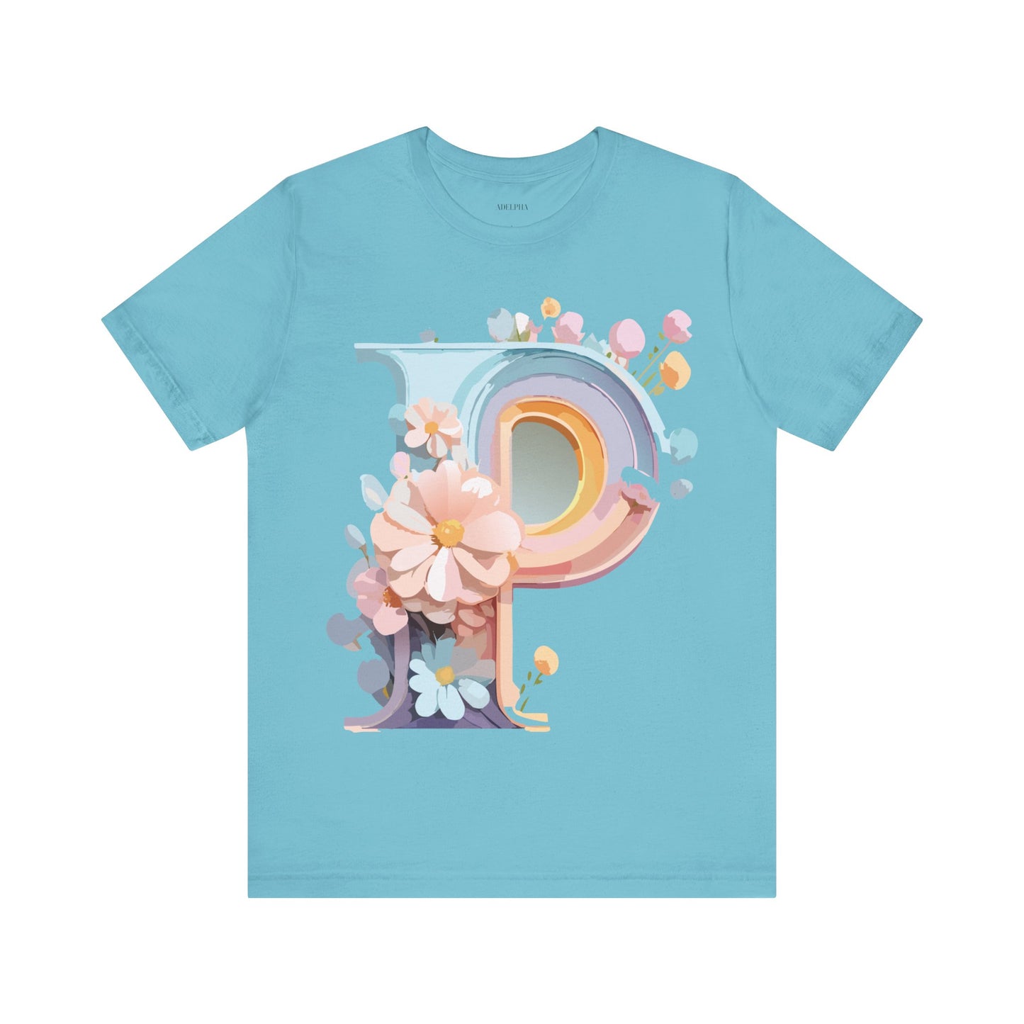 Natural Cotton Tee Shirt - Letters Collection - P Printify