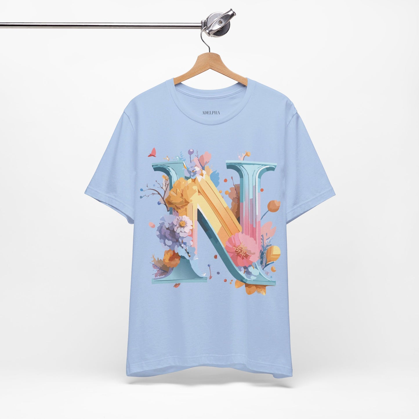 Natural Cotton Tee Shirt - Letters Collection - N Printify