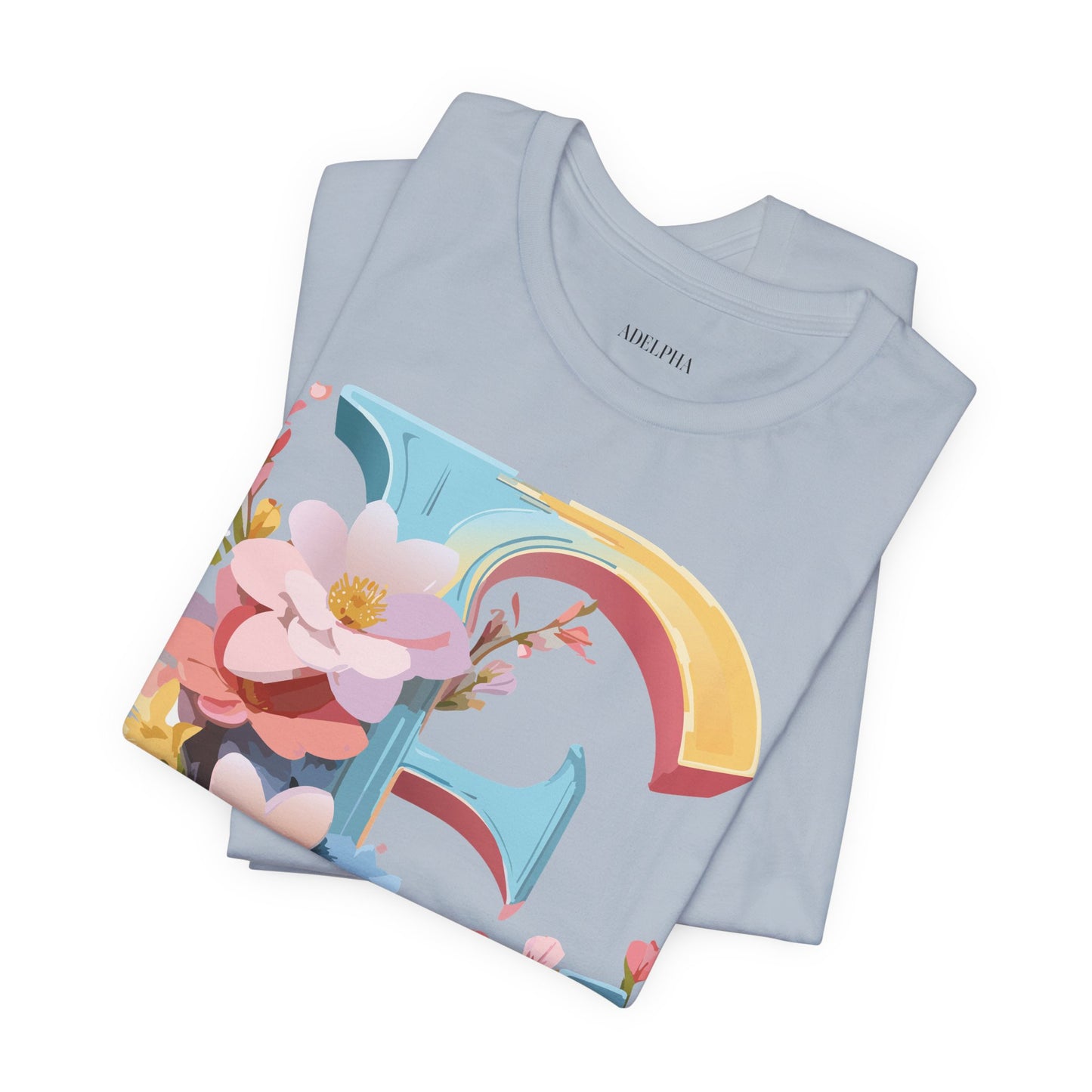 Natural Cotton Tee Shirt - Letters Collection - E Printify