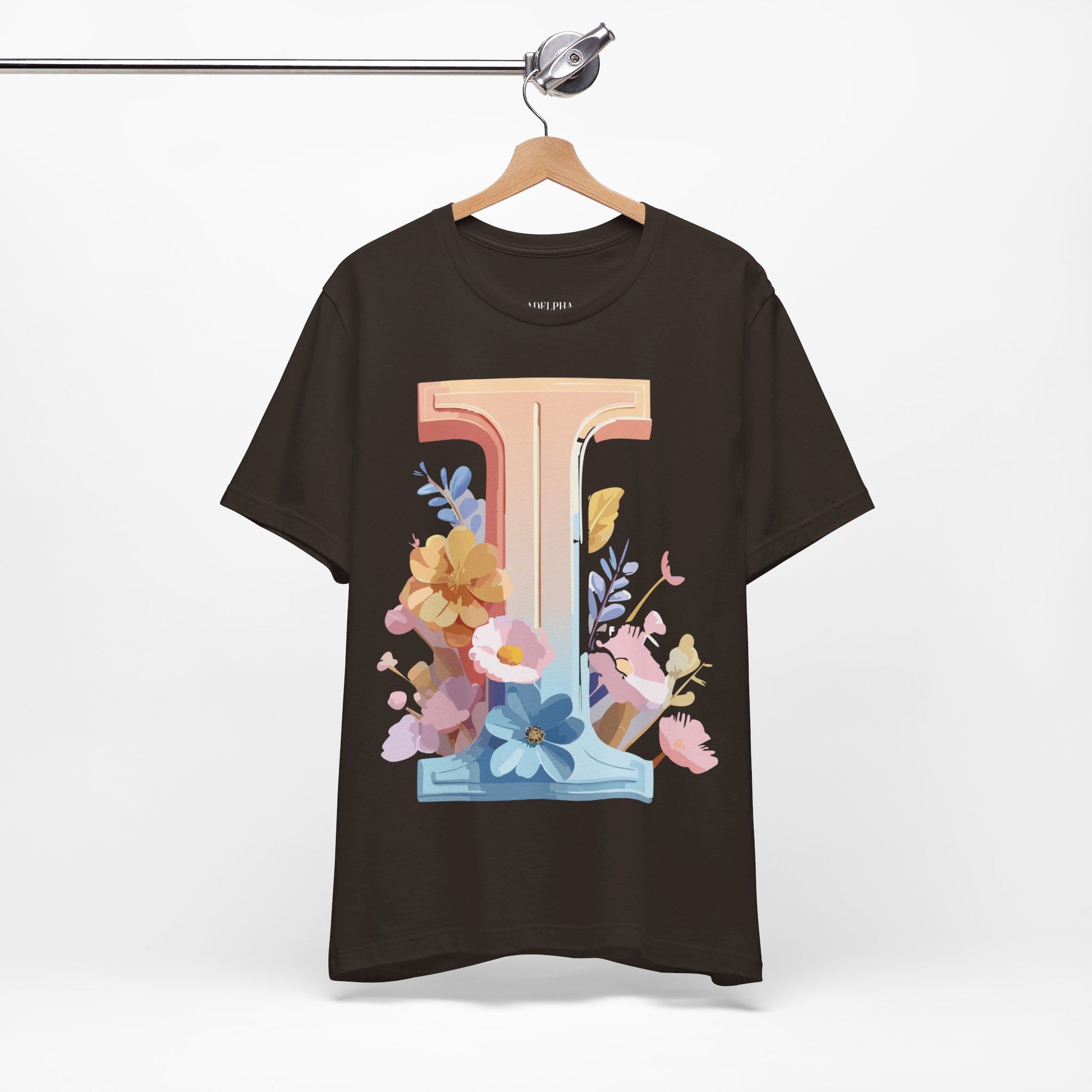 Natural Cotton Tee Shirt - Letters Collection - I Printify